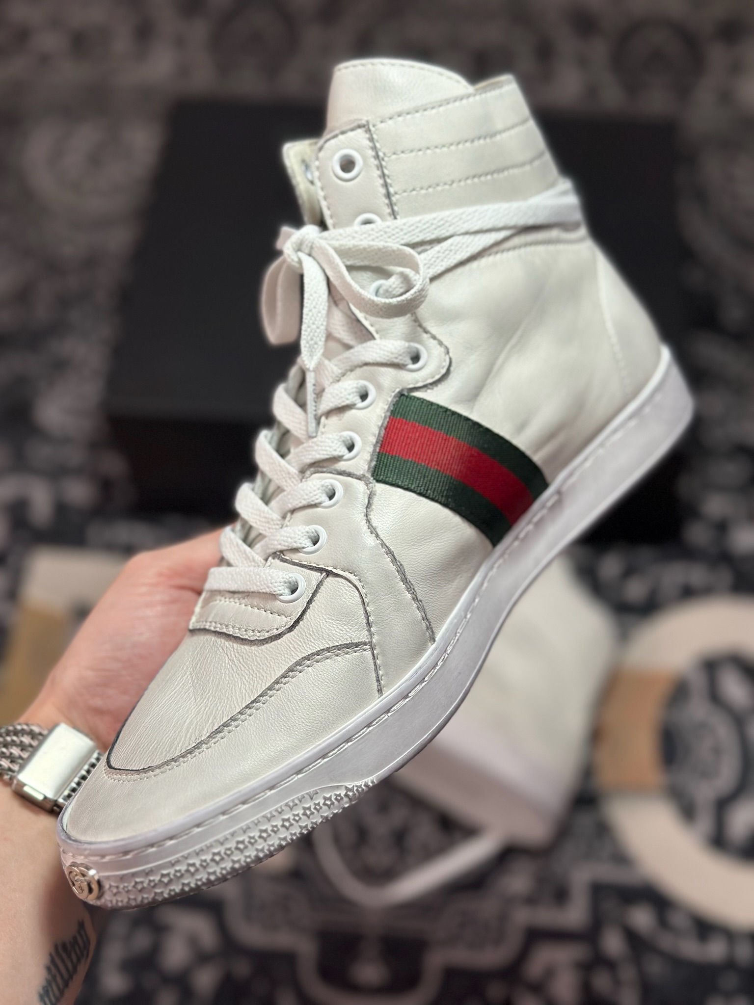 E0550 优选 原装级别 Gucci SS26 Demna首秀款 小羊皮高帮板鞋-Chinese UA Cheap High Quatity Brand Clothes Bags handbags Sneakers wholesale wholesaler seller from China Factory suppliers Fashion Clothing Shoes best Quality Beautiful Price E0550 优选 原装级别 Gucci SS26 Demna首秀款 小羊皮高帮板鞋