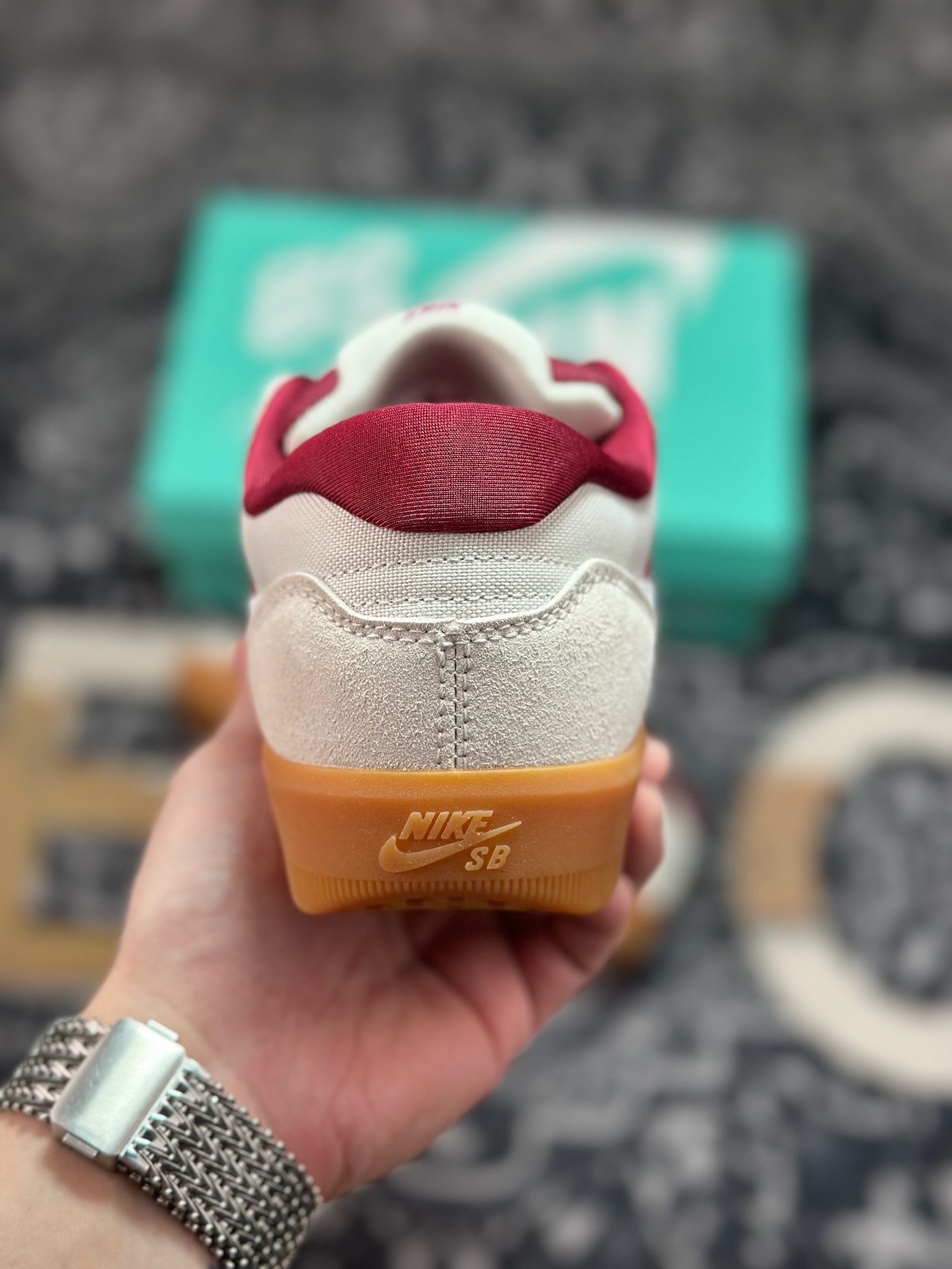 原厂级别 NK SB Force 58 灰红 复古胶底低帮街头运动滑板鞋 DV5477-601