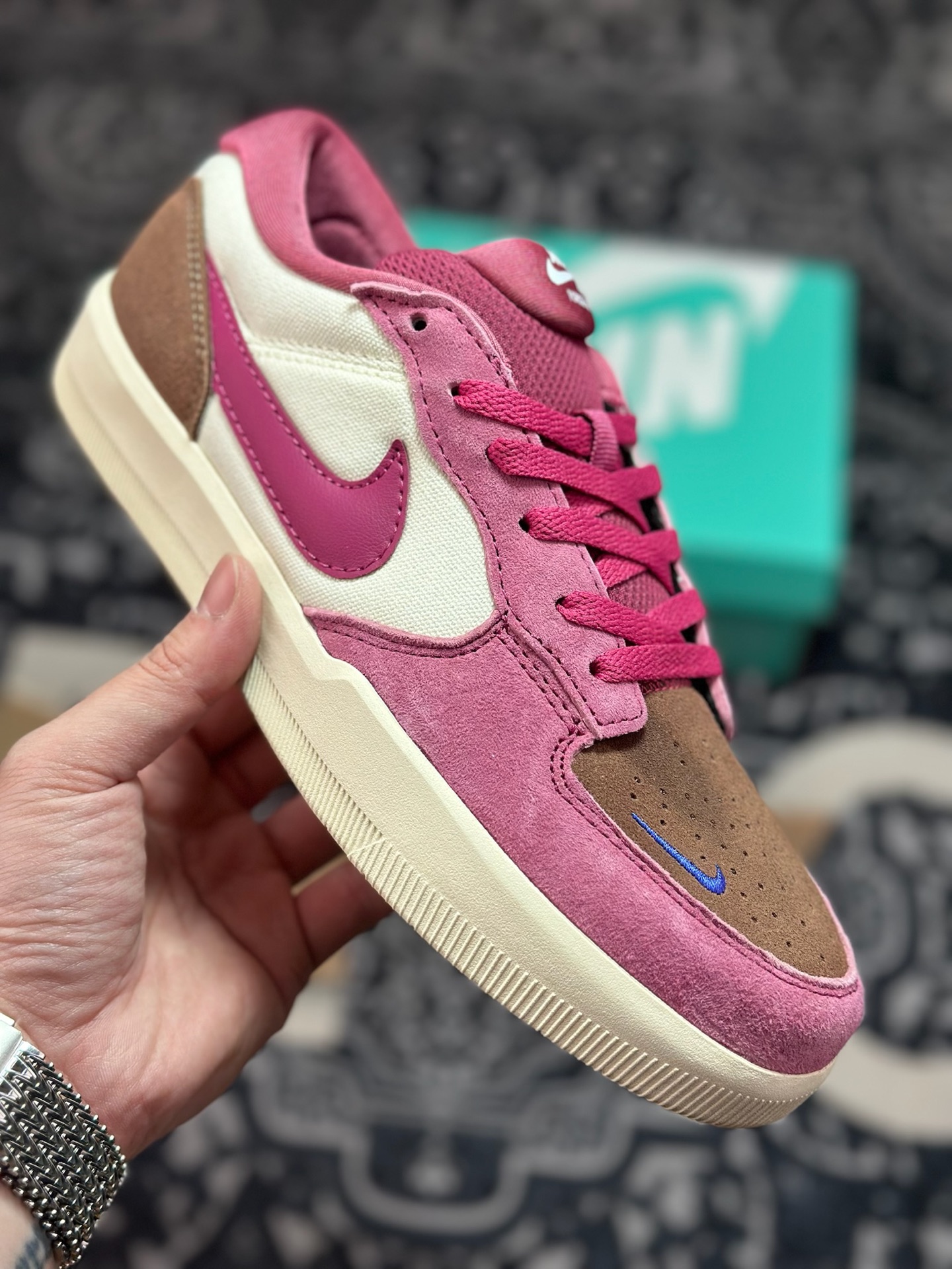 原厂级别 NK SB Force 58 粉色 复古胶底低帮街头运动滑板鞋 DV5477-104