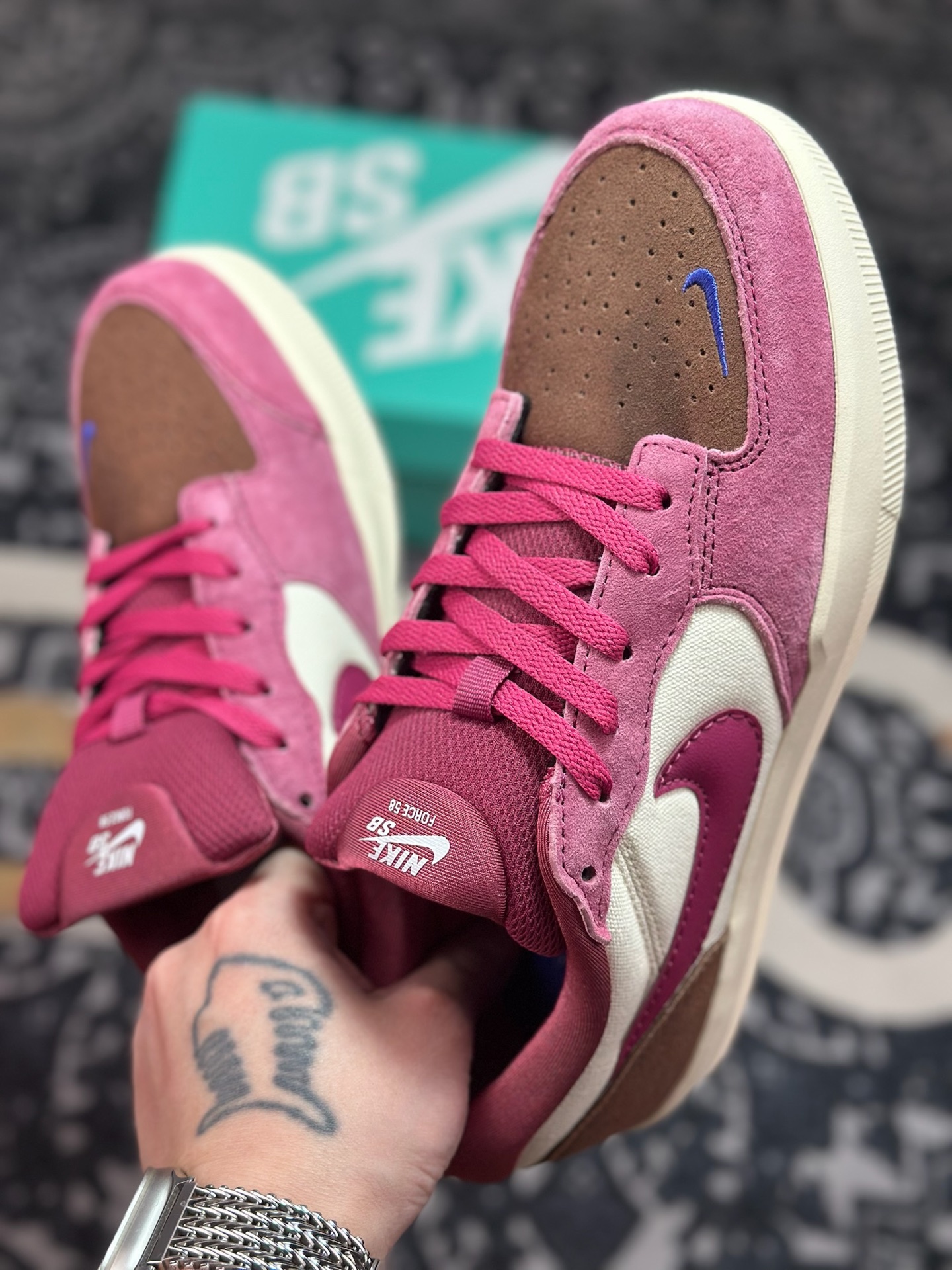 原厂级别 NK SB Force 58 粉色 复古胶底低帮街头运动滑板鞋 DV5477-104