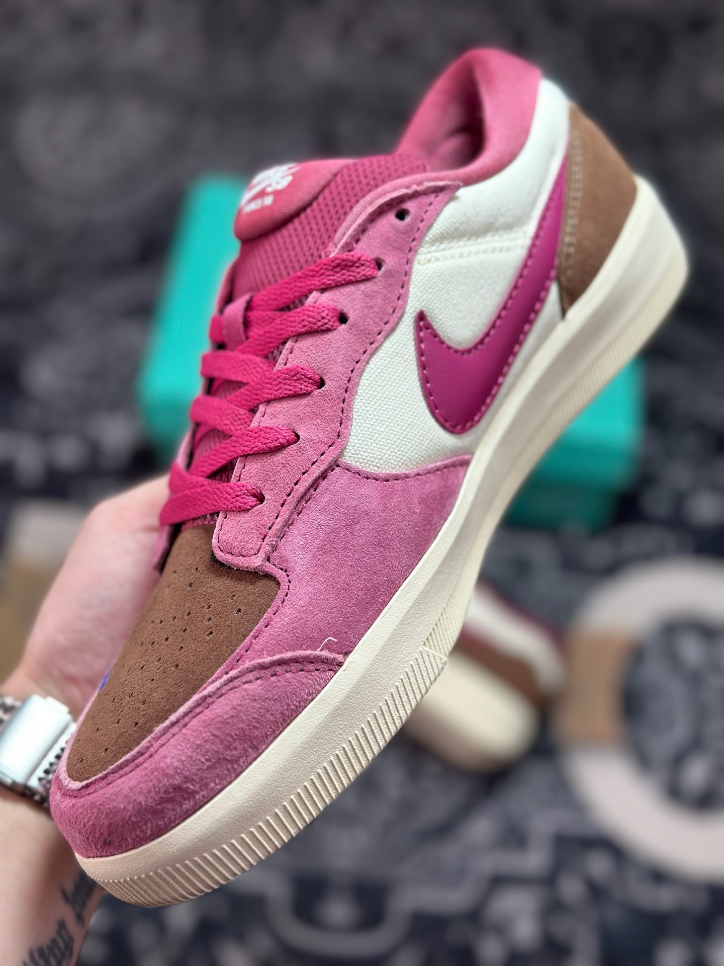 原厂级别 NK SB Force 58 粉色 复古胶底低帮街头运动滑板鞋 DV5477-104