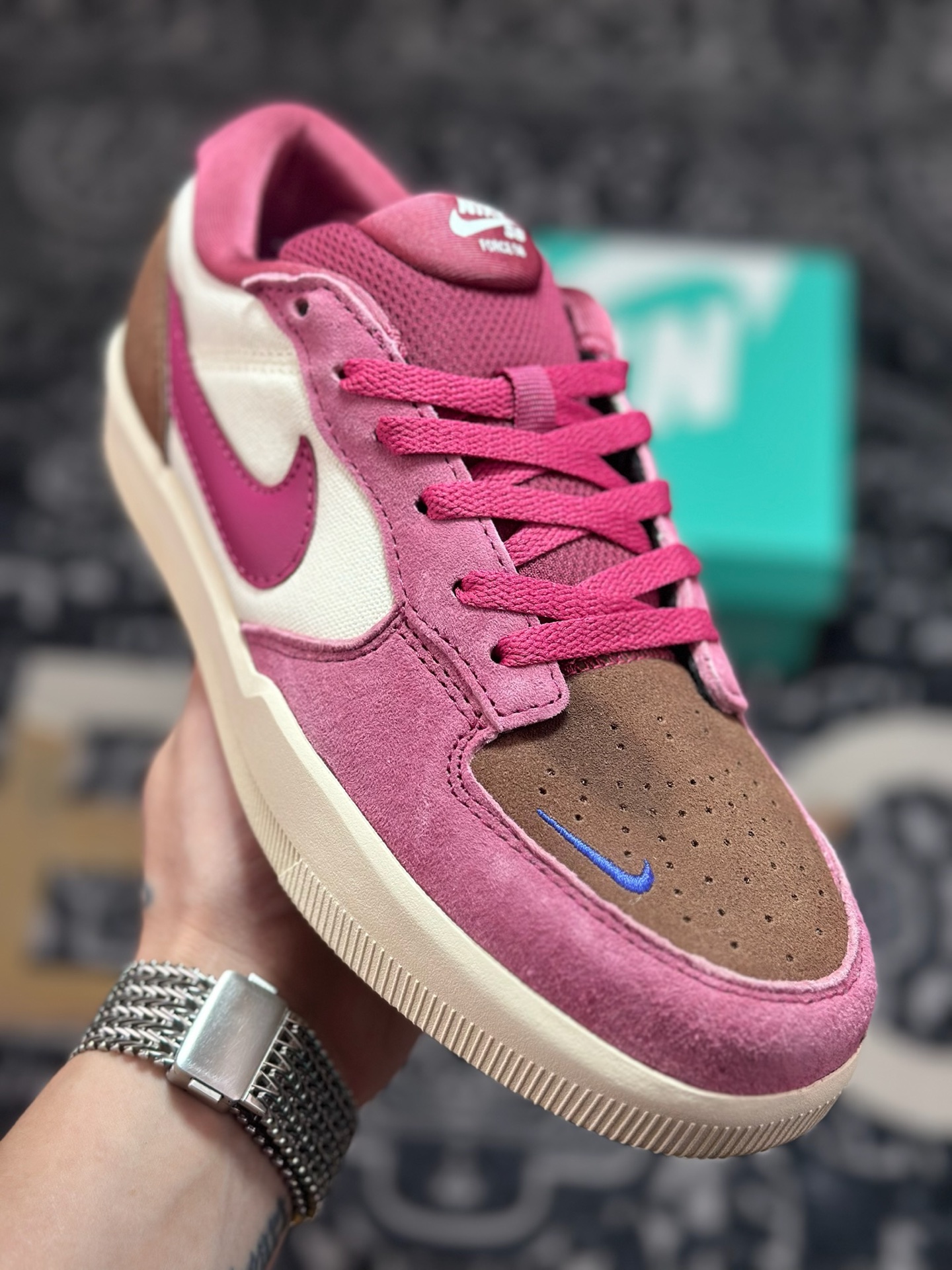 原厂级别 NK SB Force 58 粉色 复古胶底低帮街头运动滑板鞋 DV5477-104