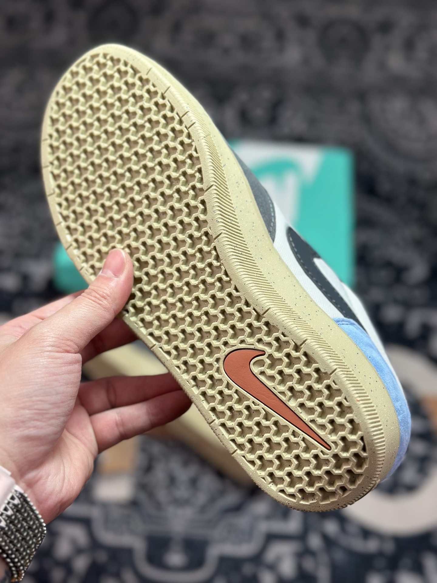 原厂级别 NK SB Force 58 蓝棕色 复古胶底低帮街头运动滑板鞋 DV5477-102