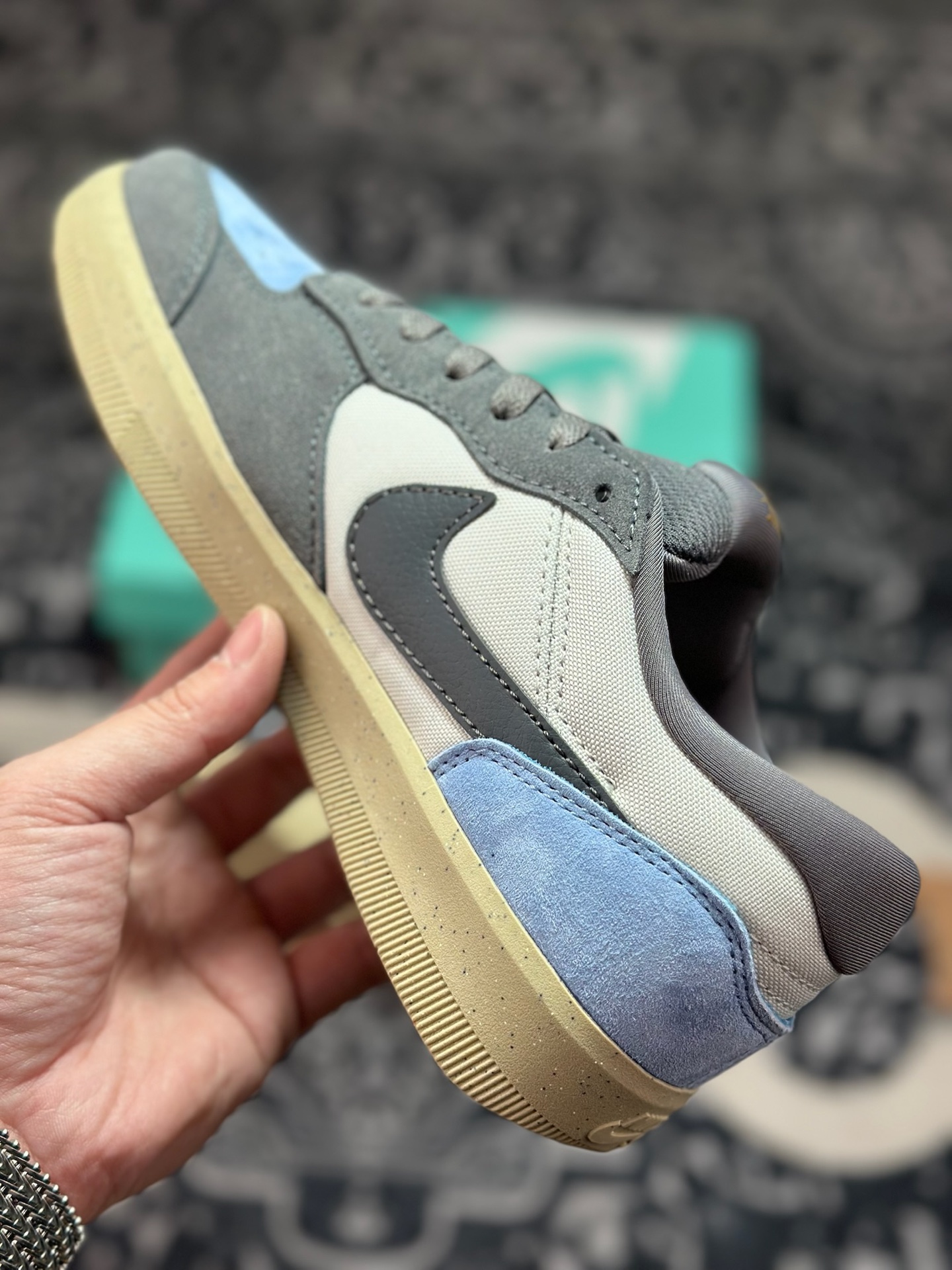 原厂级别 NK SB Force 58 蓝棕色 复古胶底低帮街头运动滑板鞋 DV5477-102