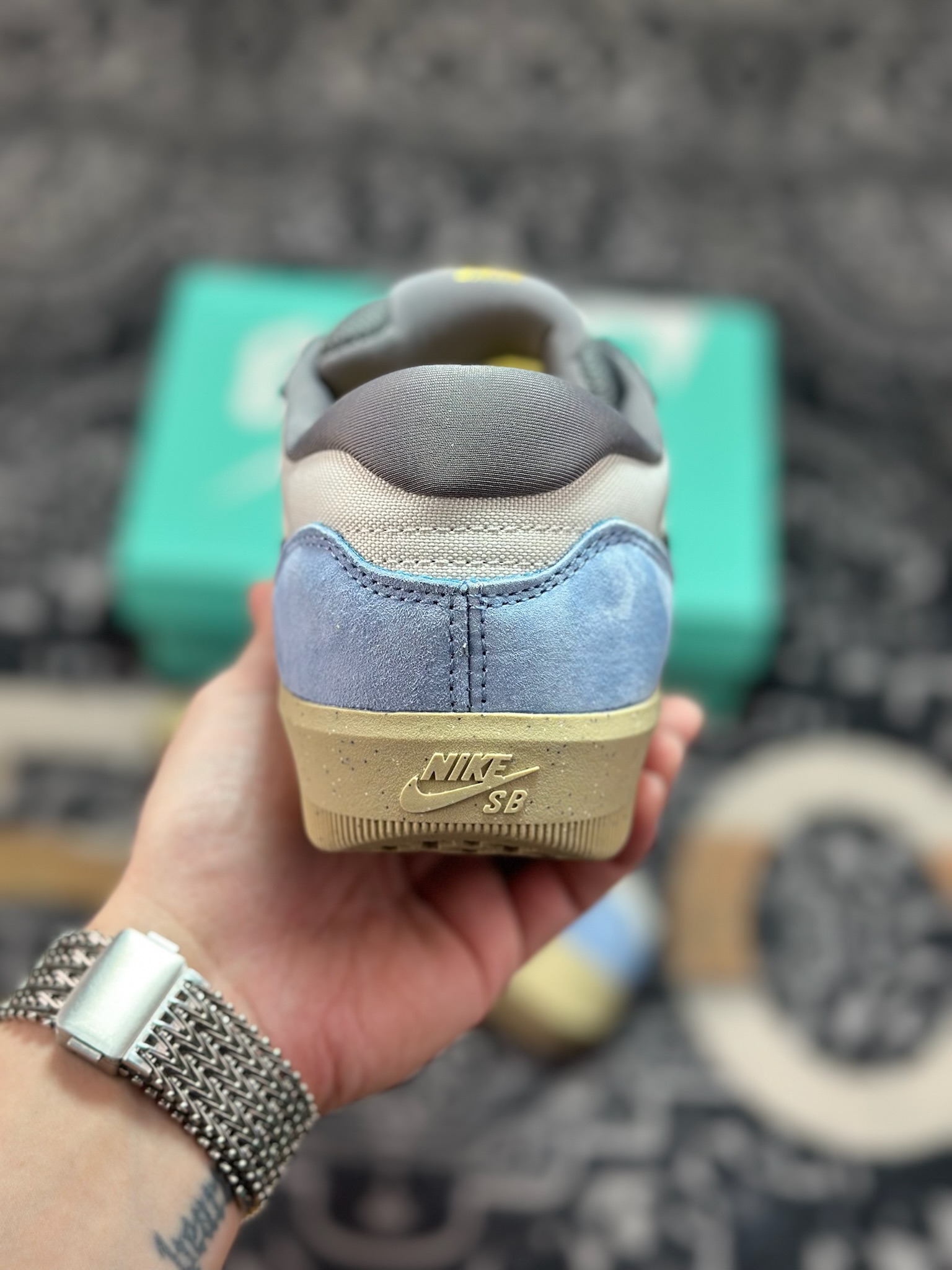 原厂级别 NK SB Force 58 蓝棕色 复古胶底低帮街头运动滑板鞋 DV5477-102