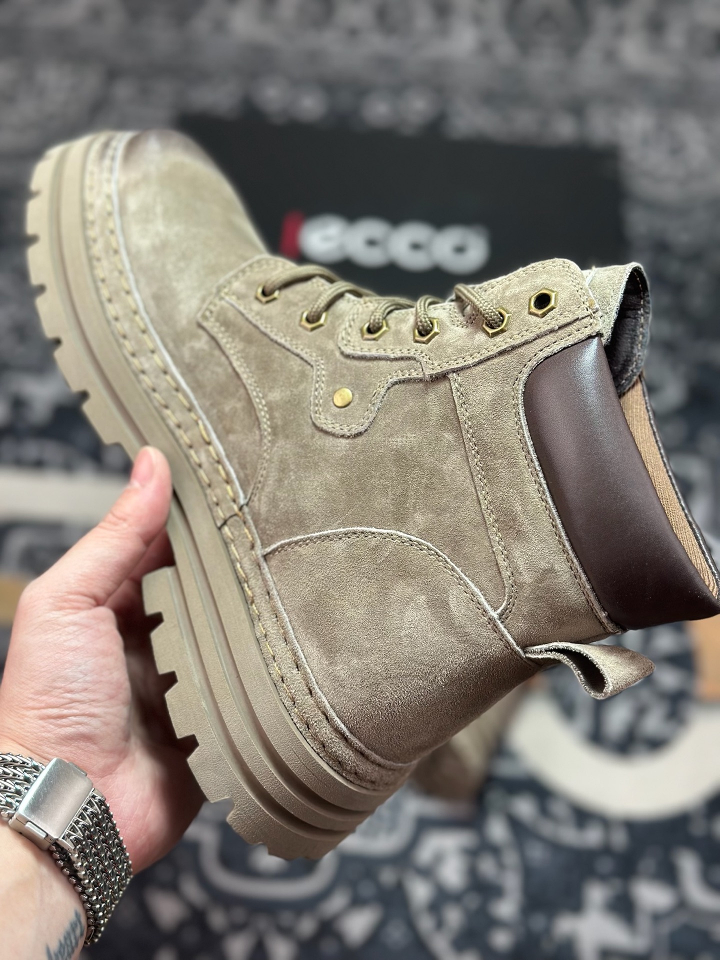 B4280 原装级别 ECCO爱步男鞋大黄靴 防滑厚底马丁靴 工装靴真皮靴