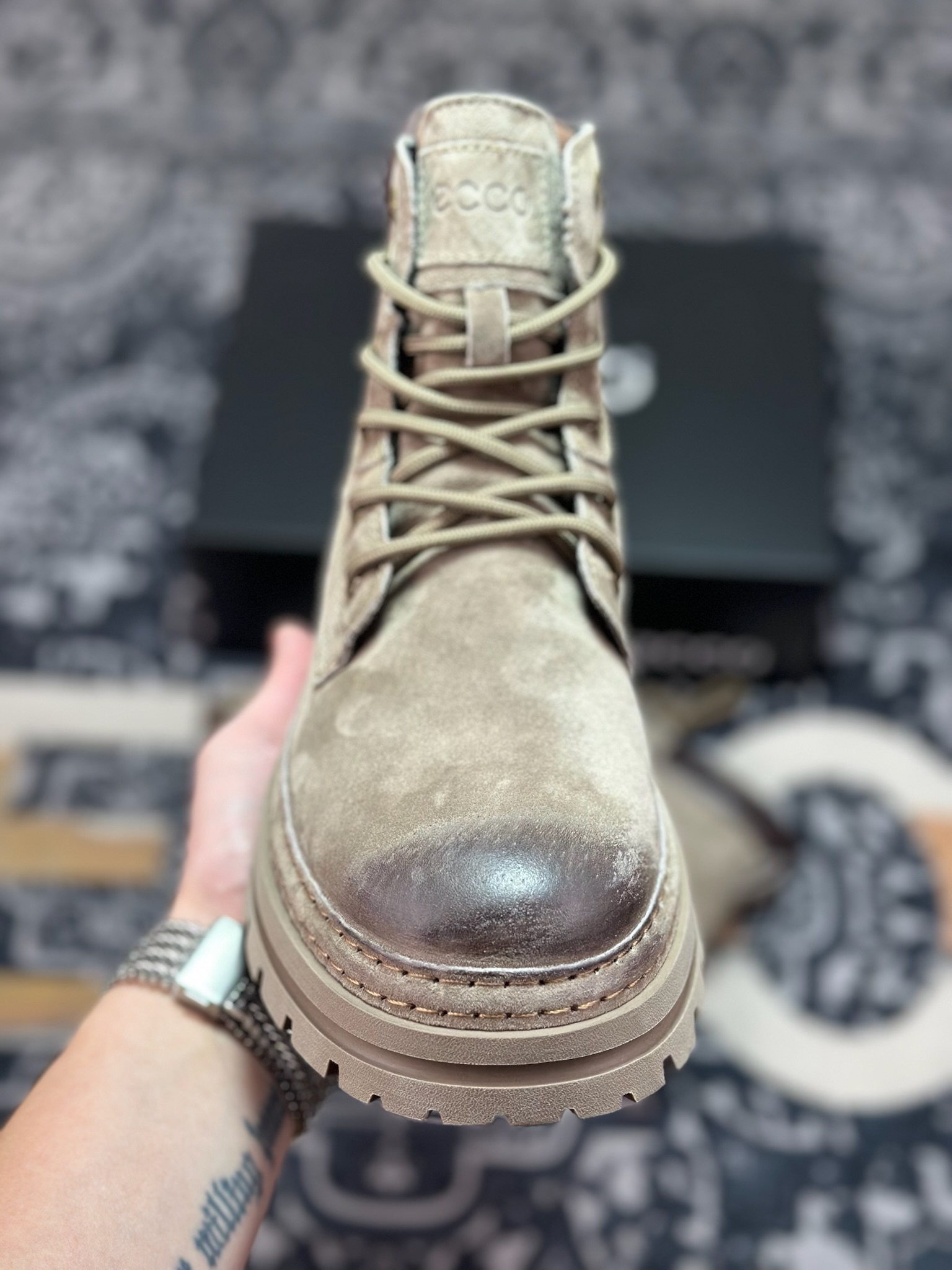 B4280 原装级别 ECCO爱步男鞋大黄靴 防滑厚底马丁靴 工装靴真皮靴