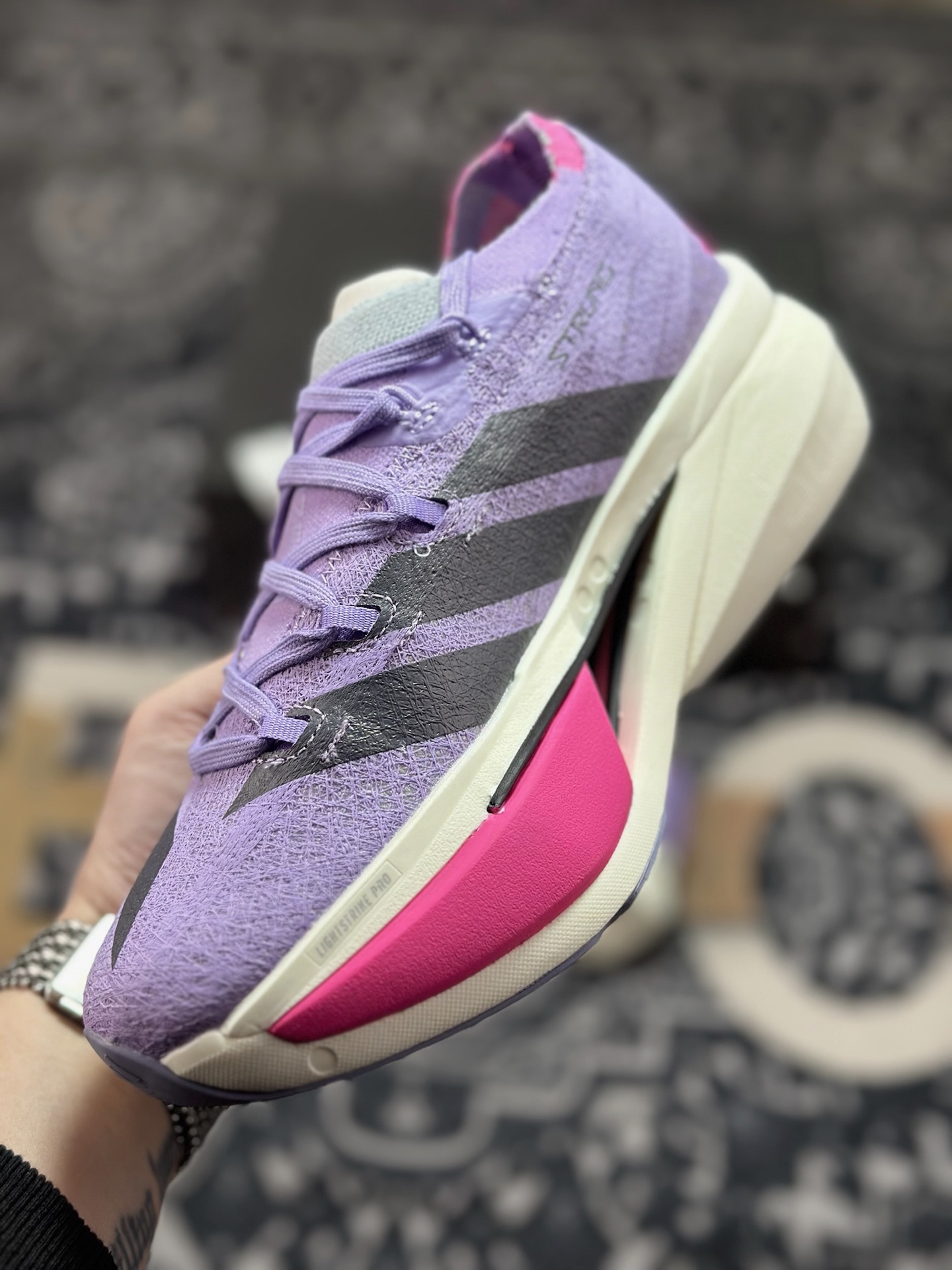 原装级别 Adidas Adizero Prime X3 Strung 舒适防滑耐磨低帮跑步鞋 JQ2501