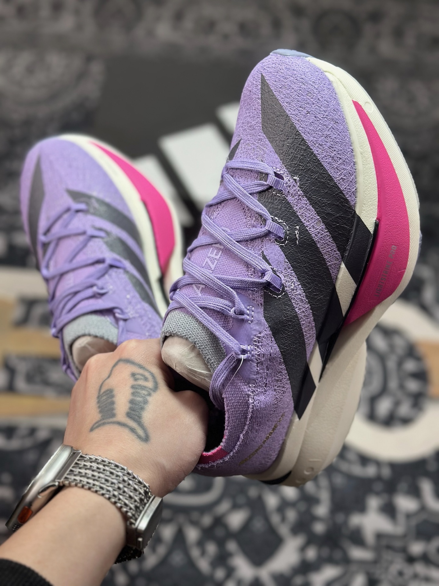 原装级别 Adidas Adizero Prime X3 Strung 舒适防滑耐磨低帮跑步鞋 JQ2501