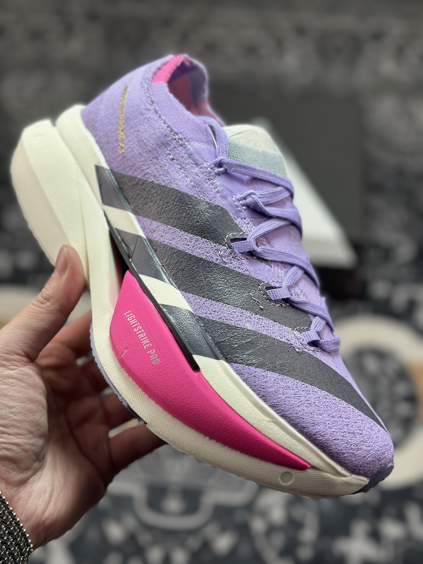 原装级别 Adidas Adizero Prime X3 Strung 舒适防滑耐磨低帮跑步鞋 JQ2501