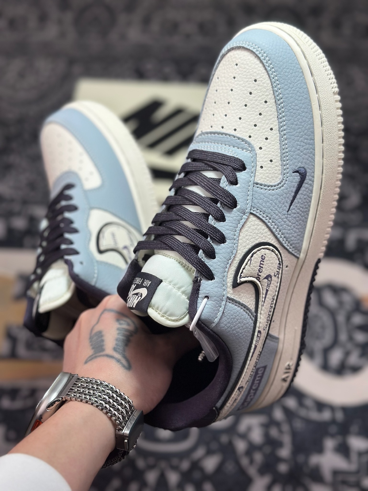 原装级别 Sup x Air Force 1 Low 米白蓝 DD1928-308-Top High Quatity Cheap Sneakers Fashion Clothing Clothes Bags handbags Shoes of all Brand wholesale With The best Quality And Beautiful Price from China Factory Chinese suppliers wholesaler seller 原装级别 Sup x Air Force 1 Low 米白蓝 DD1928-308