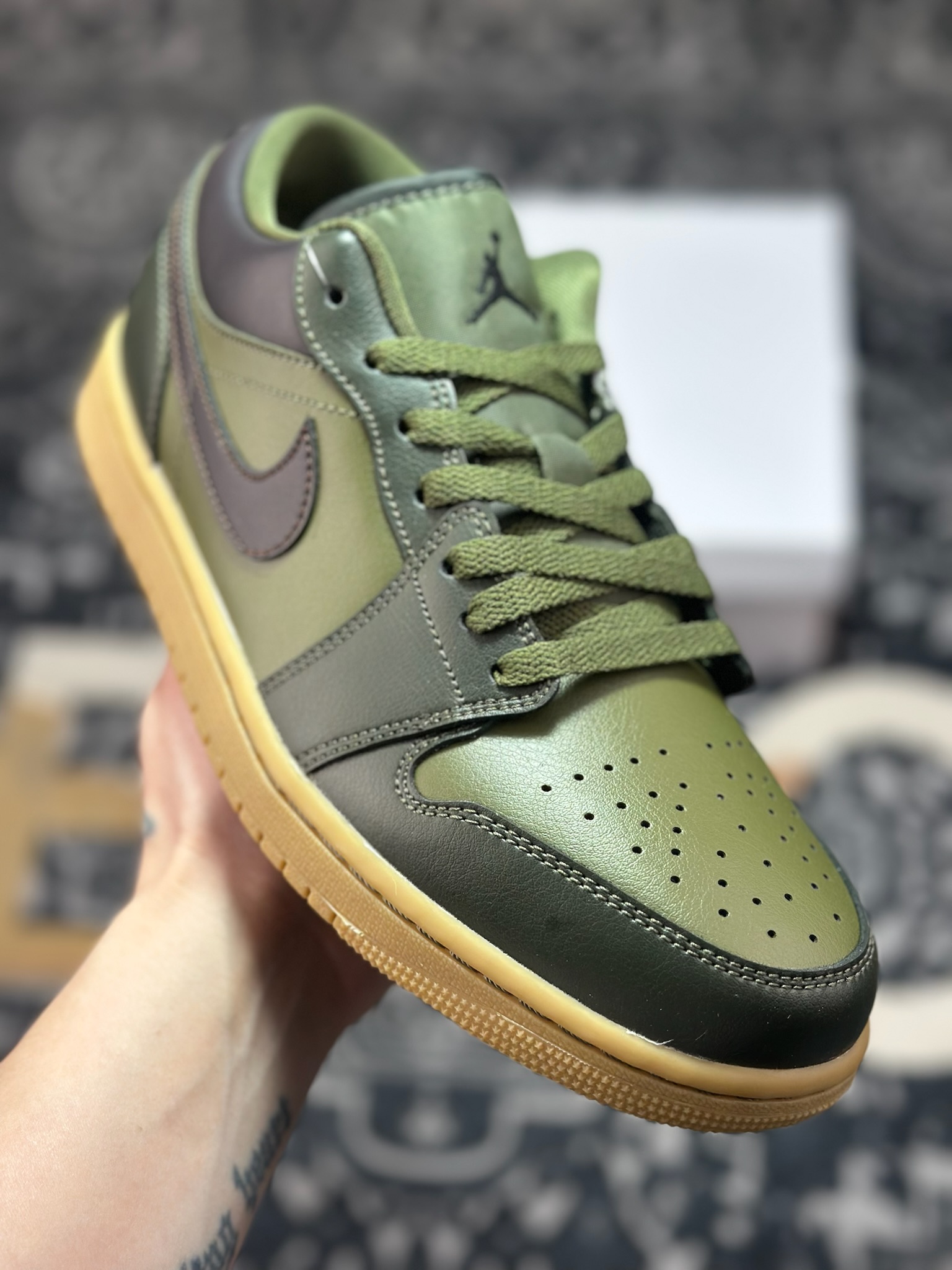 A6200 原装级别 Air Jordan 1 Low 暗黑绿 AJ1乔1低帮休闲板鞋 IR0840-325