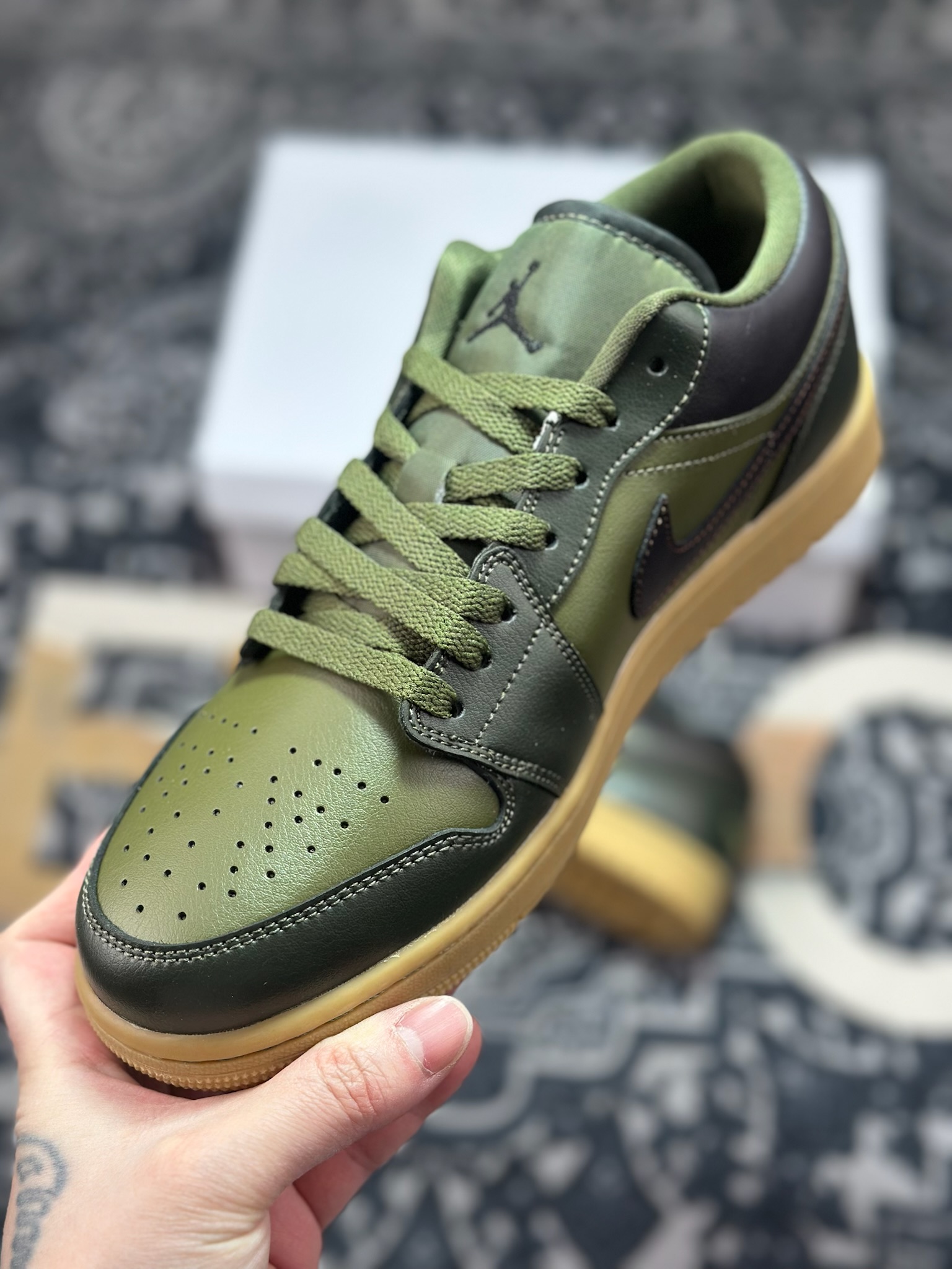 A6200 原装级别 Air Jordan 1 Low 暗黑绿 AJ1乔1低帮休闲板鞋 IR0840-325