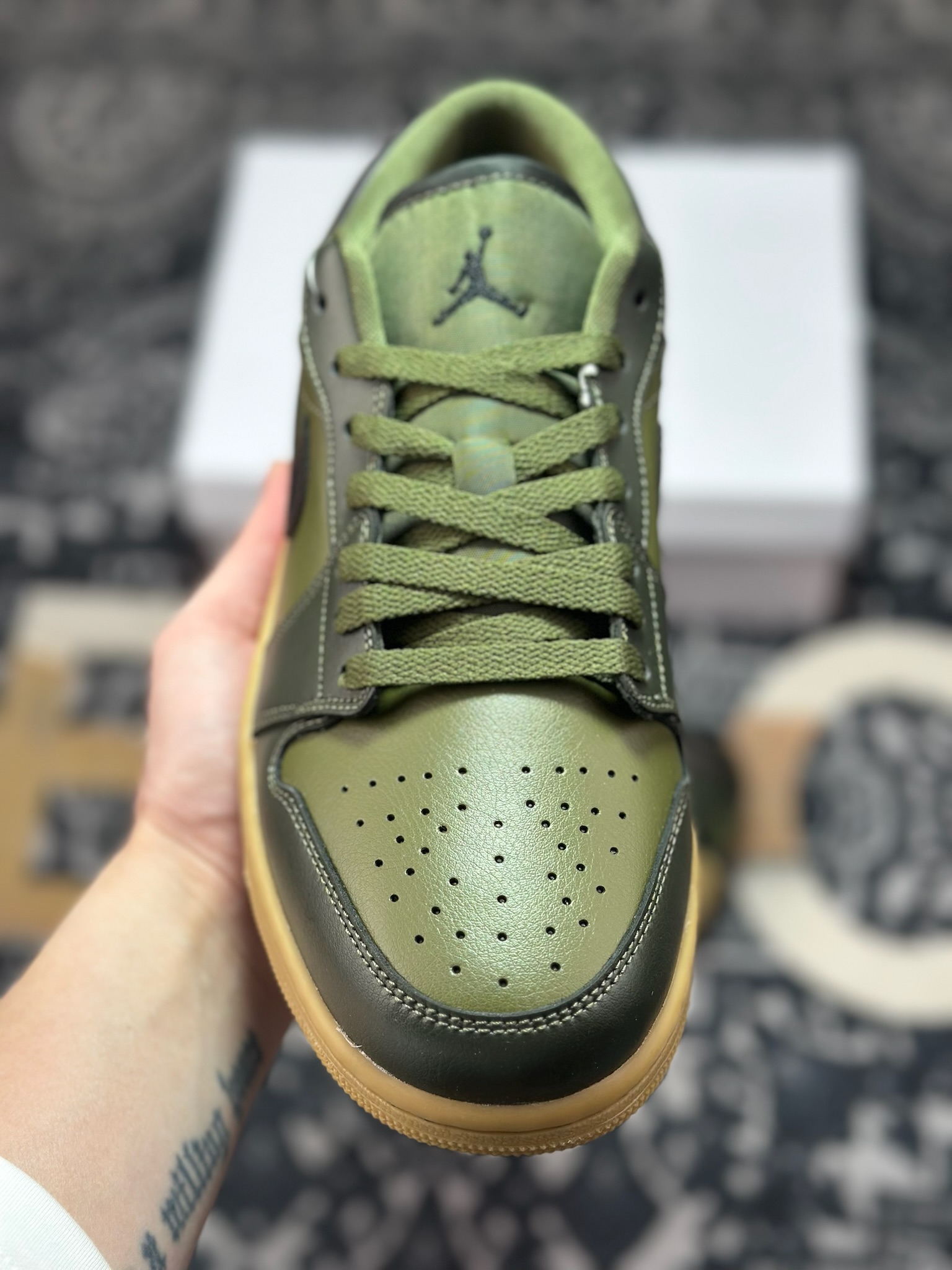A6200 原装级别 Air Jordan 1 Low 暗黑绿 AJ1乔1低帮休闲板鞋 IR0840-325