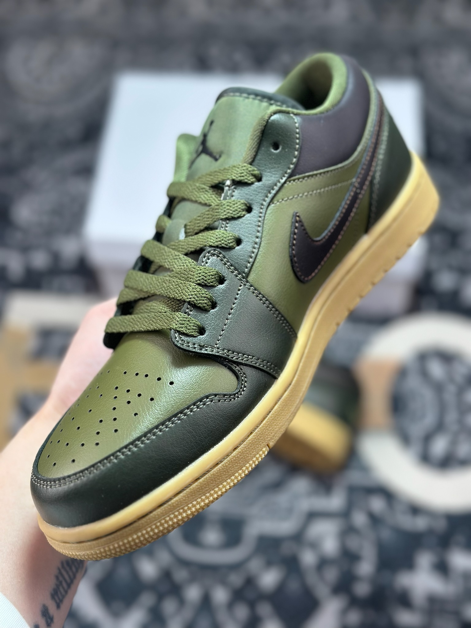 A6200 原装级别 Air Jordan 1 Low 暗黑绿 AJ1乔1低帮休闲板鞋 IR0840-325