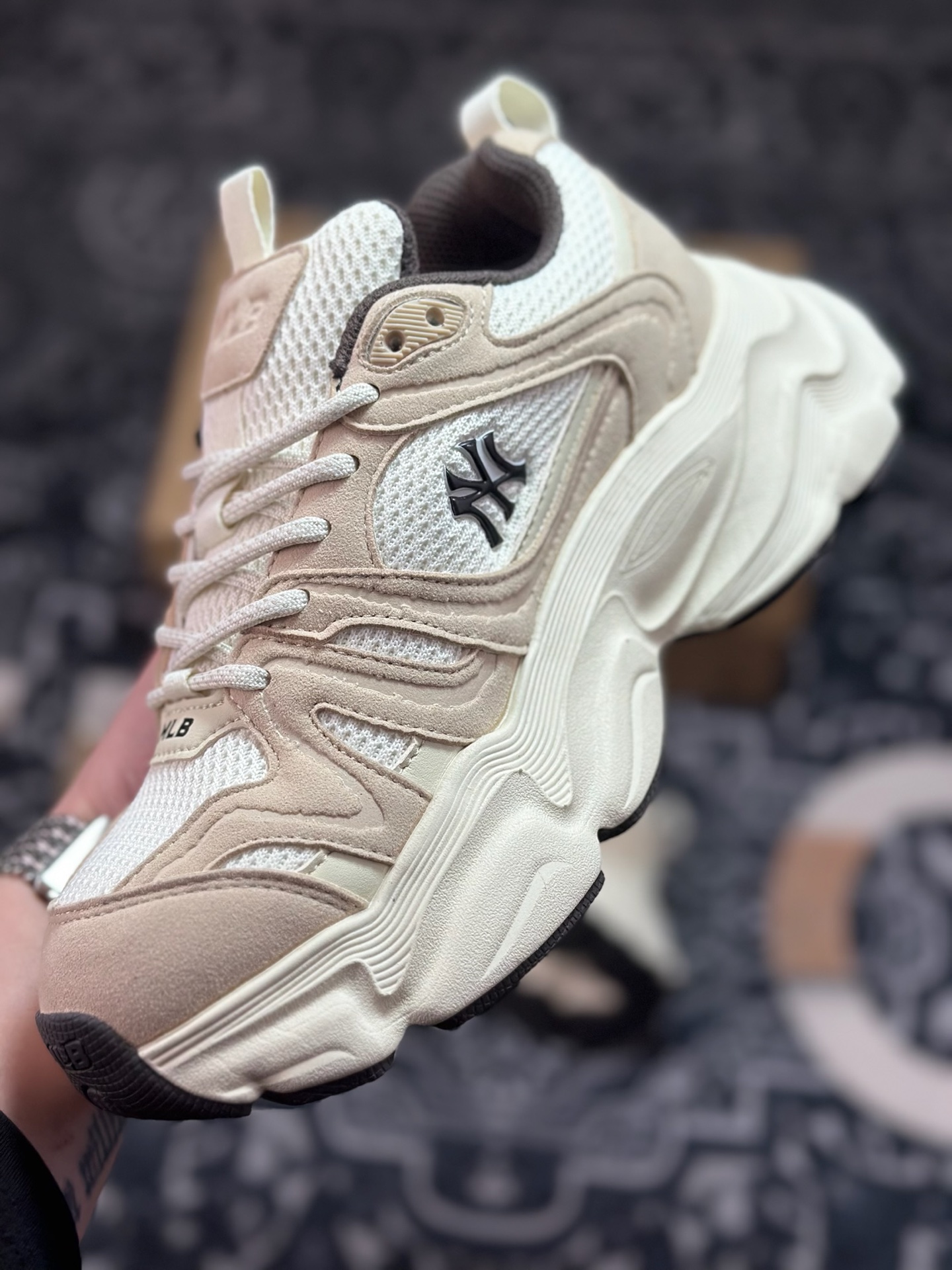 原装级别 MLB Champ Chunky Vintage NB 纽约洋基队 增高厚底休闲跑鞋鞋 3ASHCC05N
