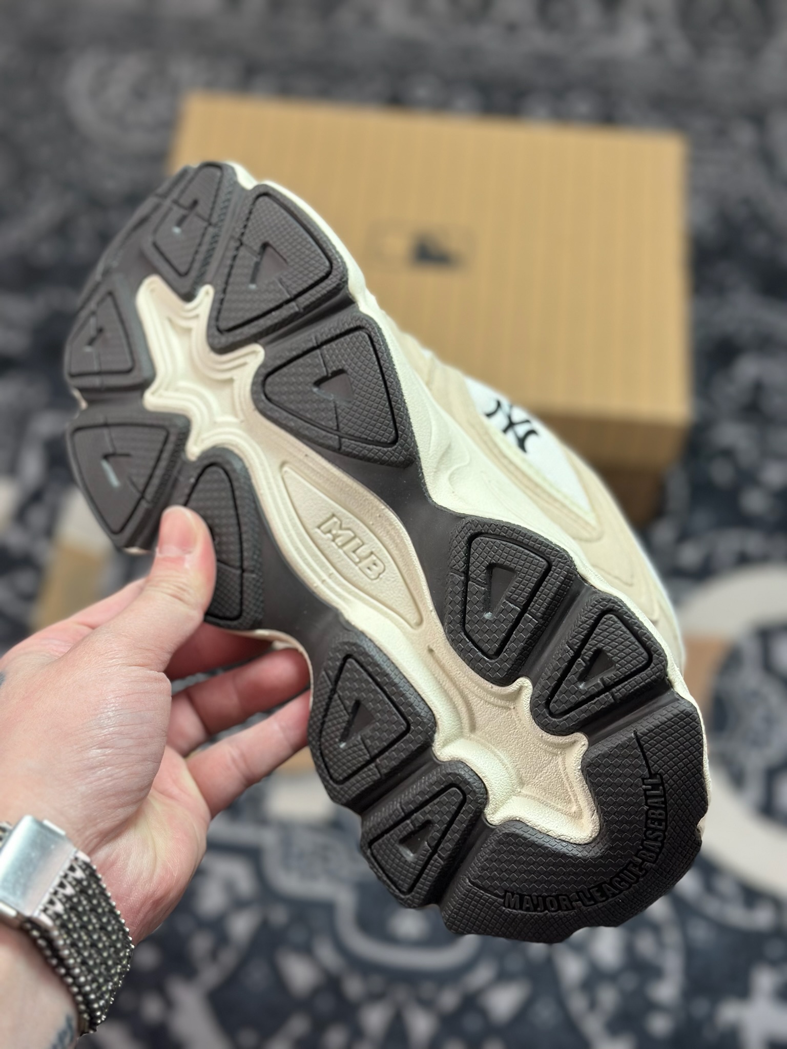 原装级别 MLB Champ Chunky Vintage NB 纽约洋基队 增高厚底休闲跑鞋鞋 3ASHCC05N