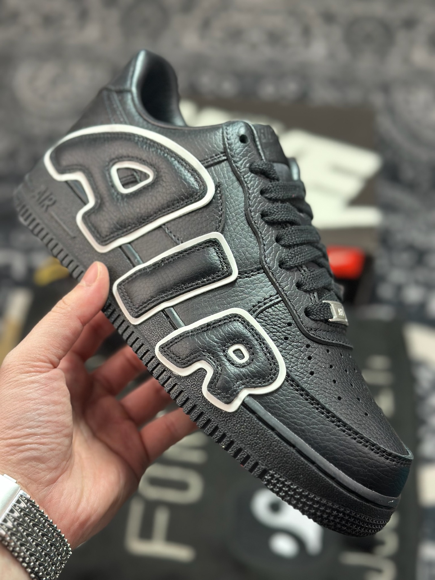 优选 原装级别 联名潮流品牌/唐人街跳蚤市场Cactus Plant Flea Market/CPFM x Nike Air Force 1 07 Low”Black White”空军一号系列低帮经典百搭休闲运动板鞋“联名黑白大补丁字母”HJ8463-001