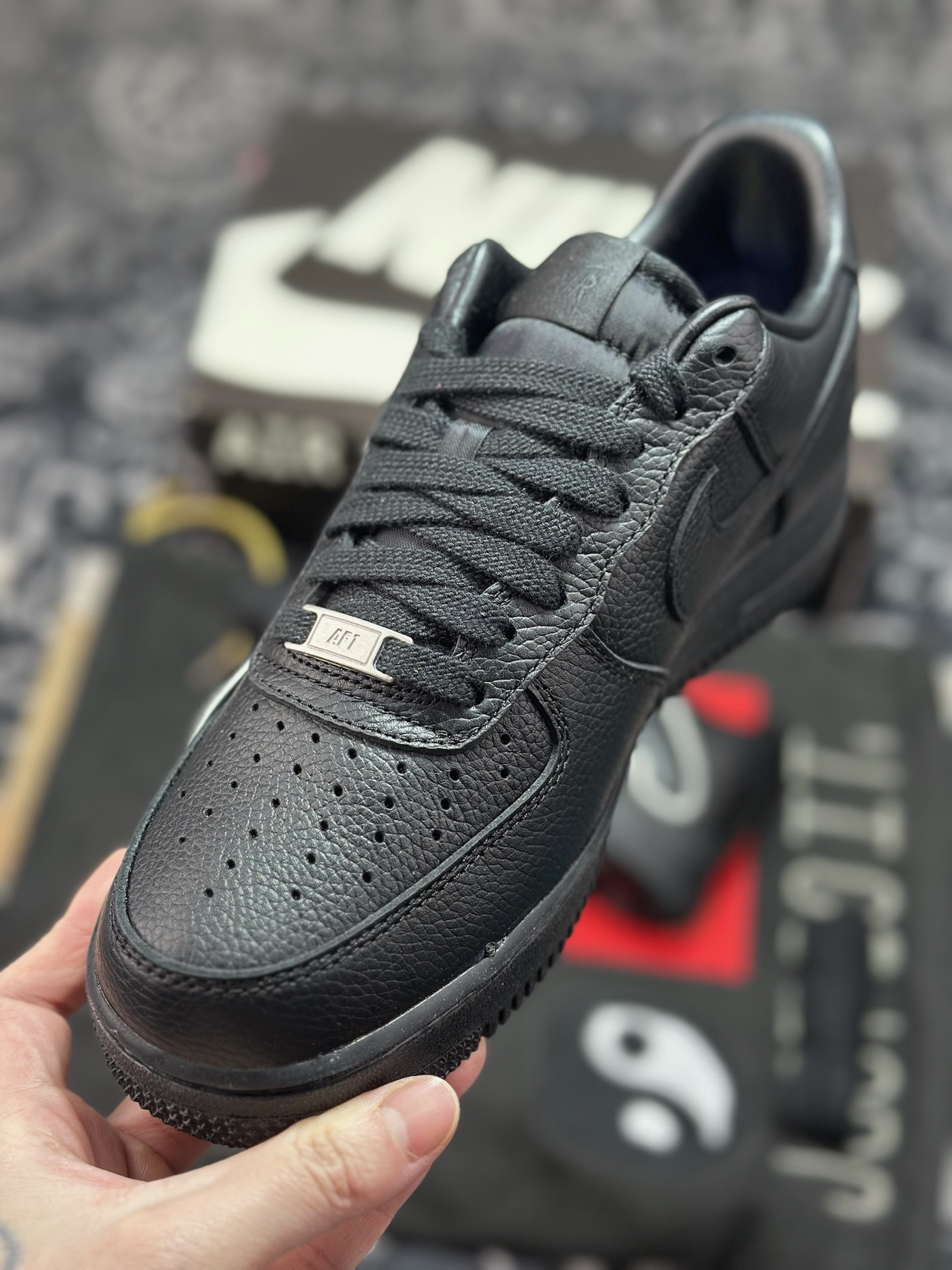 优选 原装级别 联名潮流品牌/唐人街跳蚤市场Cactus Plant Flea Market/CPFM x Nike Air Force 1 07 Low”Black White”空军一号系列低帮经典百搭休闲运动板鞋“联名黑白大补丁字母”HJ8463-001
