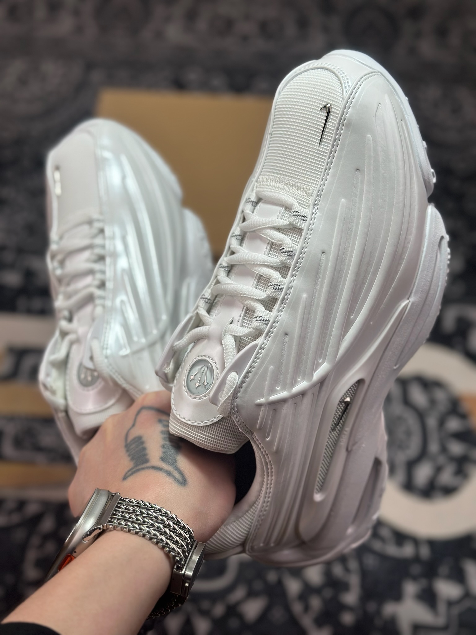 优选 原装级别 含45.5 完美复刻 目前市面最正确版本 NOCTA x Nike Hot Step Air Terra “White” 原鞋一致做法有脚床 DZ7293-100