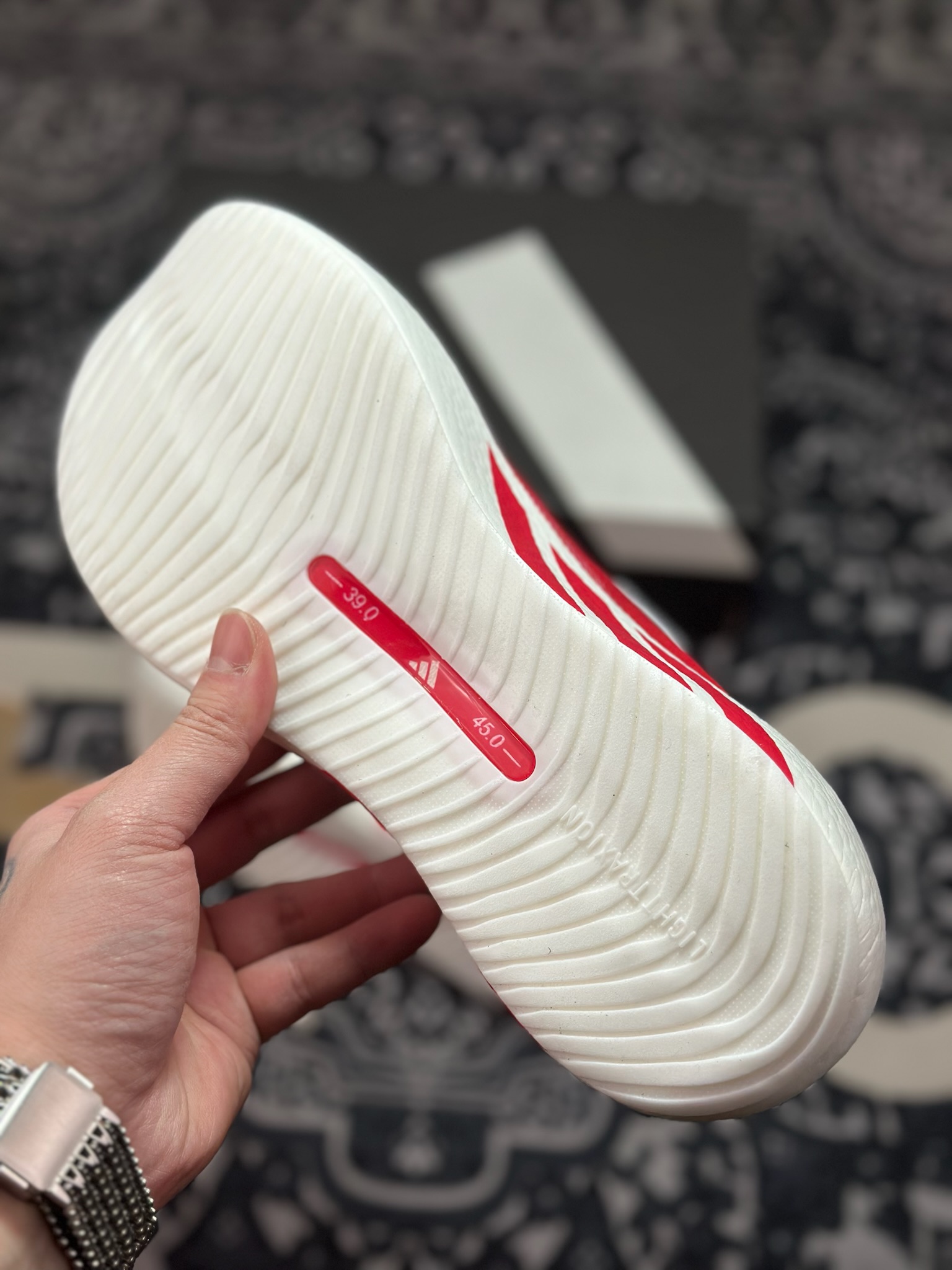 原装级别 AD Hyper Boost Edge M 白红 马拉松轻量竞速运动跑鞋 KI1913