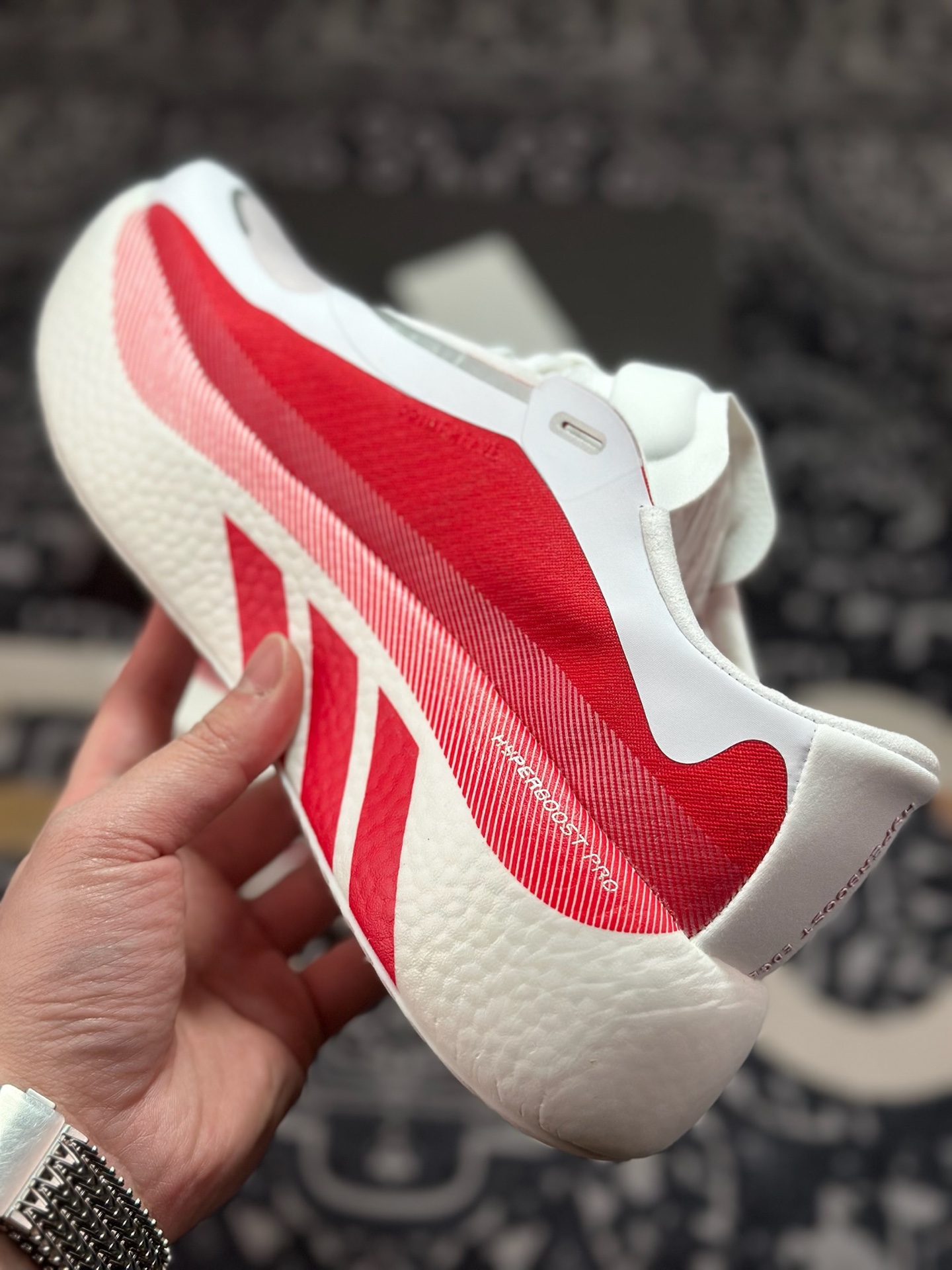 原装级别 AD Hyper Boost Edge M 白红 马拉松轻量竞速运动跑鞋 KI1913