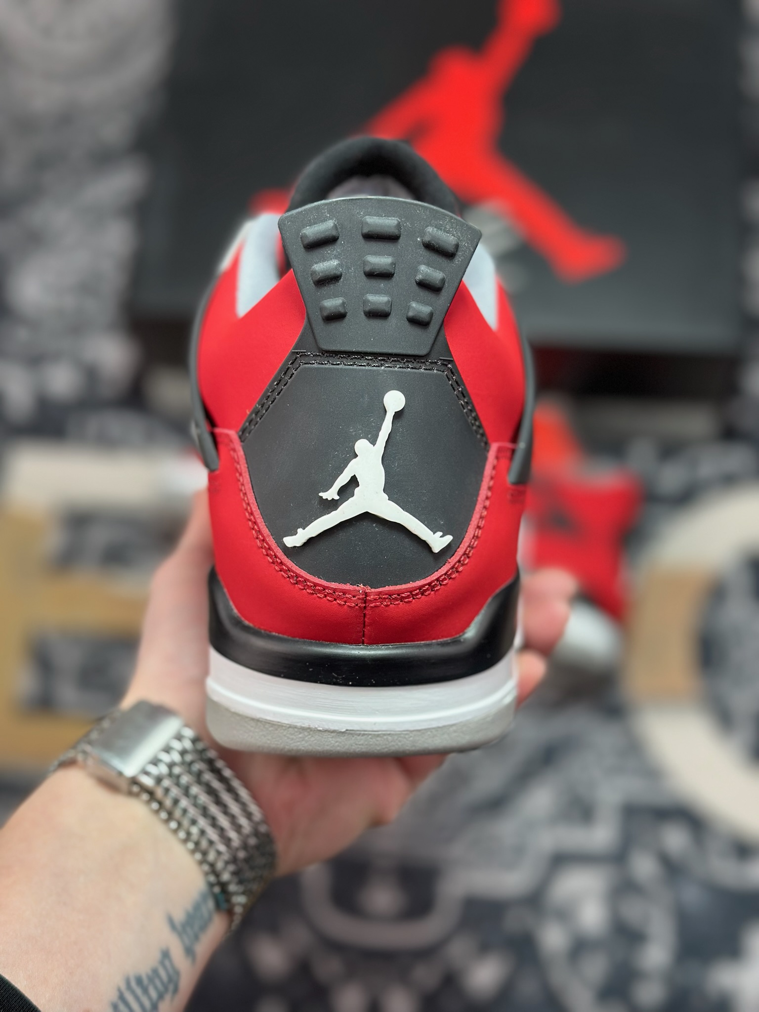 原装级别 Jordan Air Jordan 4 Retro Toro Bravo 愤怒的公牛 潮流 中帮 复古篮球鞋 男款 红色 308497-603