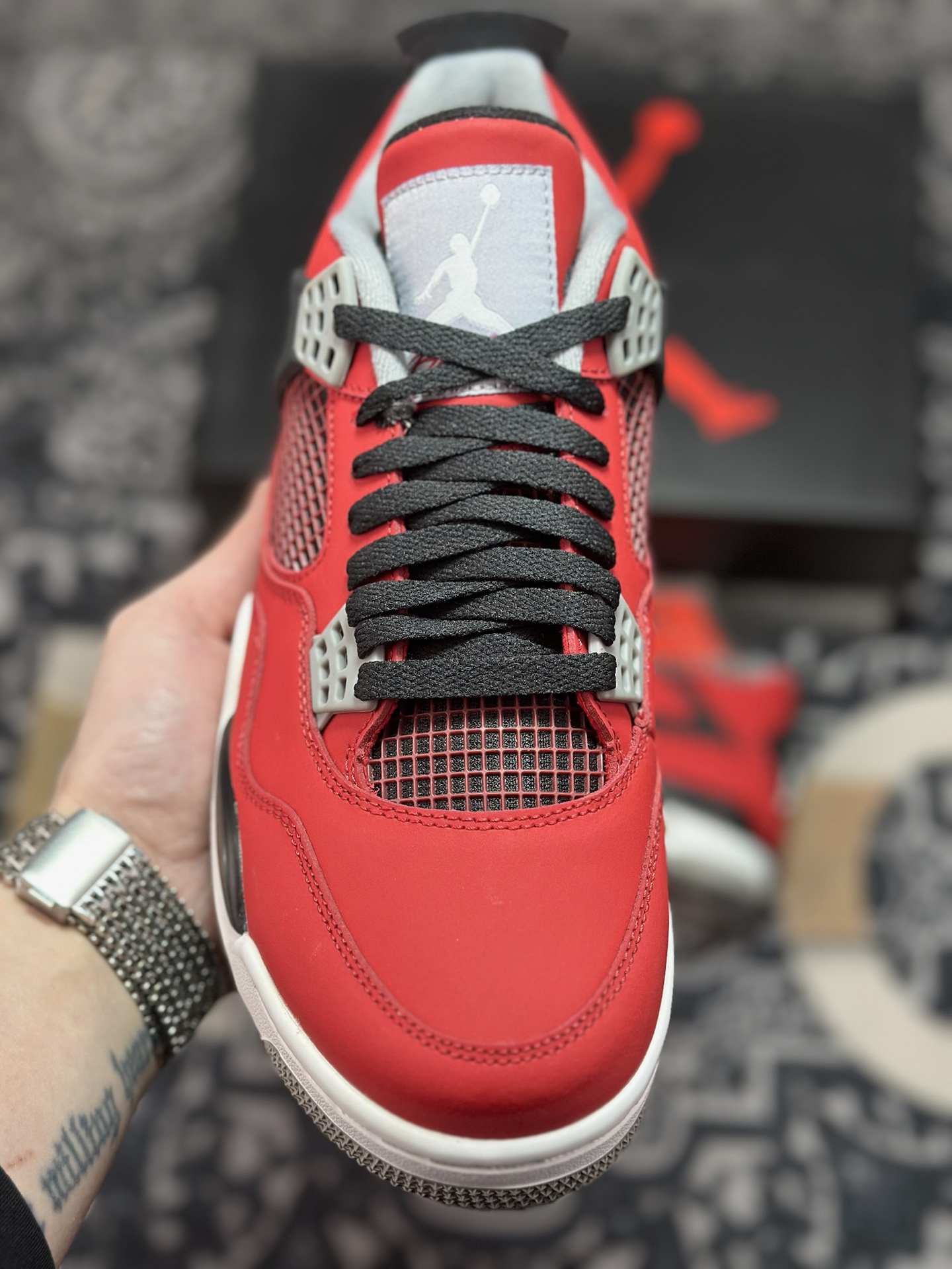 原装级别 Jordan Air Jordan 4 Retro Toro Bravo 愤怒的公牛 潮流 中帮 复古篮球鞋 男款 红色 308497-603