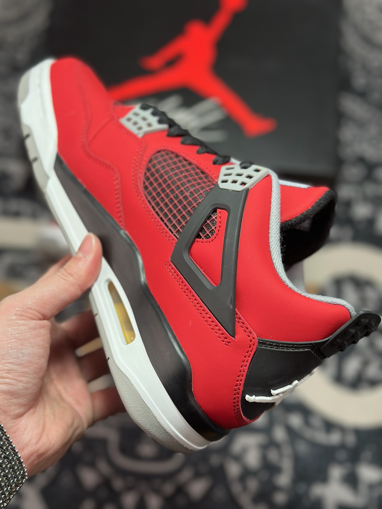 原装级别 Jordan Air Jordan 4 Retro Toro Bravo 愤怒的公牛 潮流 中帮 复古篮球鞋 男款 红色 308497-603