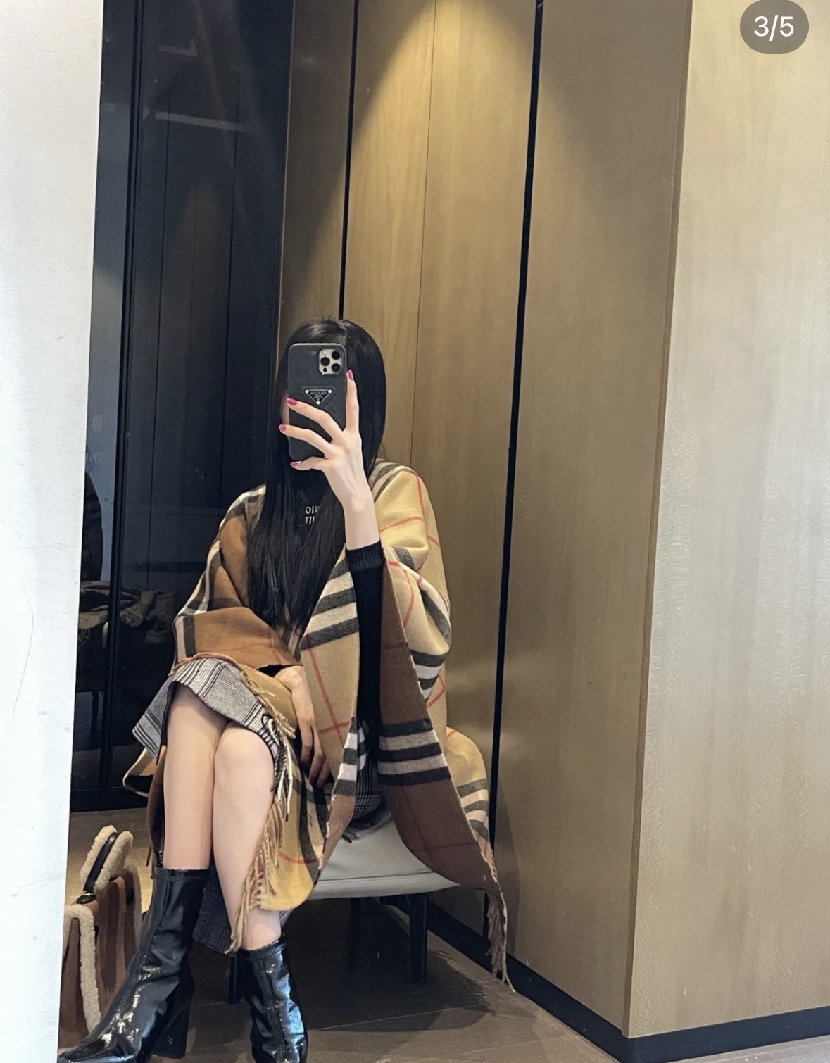 버버리 콘트라스트 체크 캐시미어 가디건 상세 이미지 6