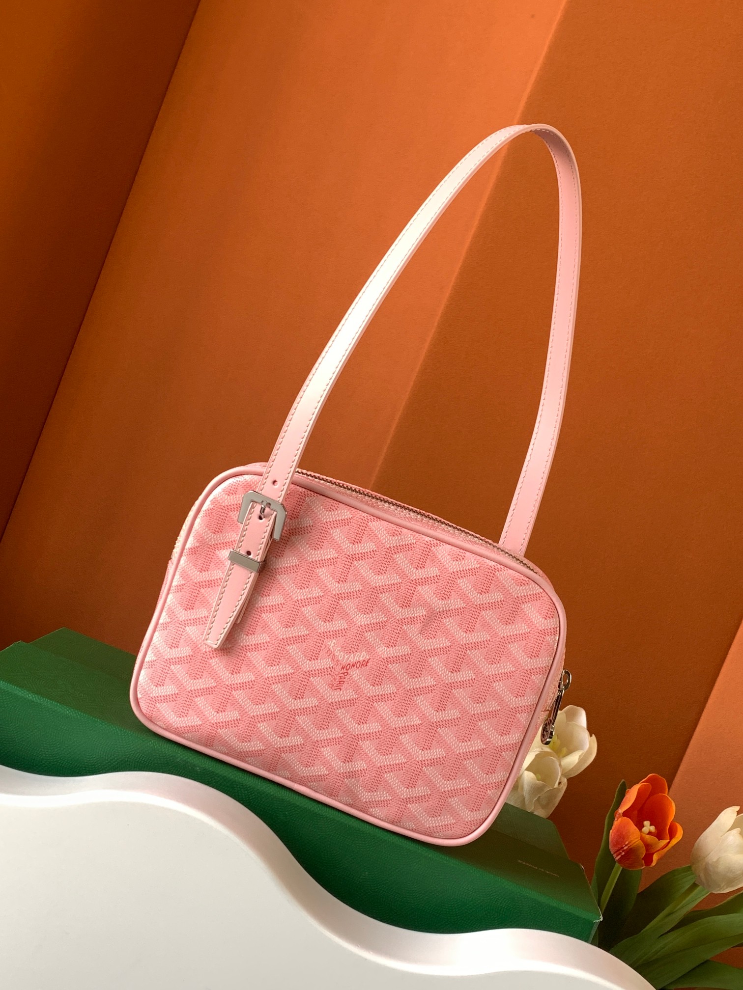 Goyard Pre-Owned Toast Bag Pink Herringbone Shoulder Bag