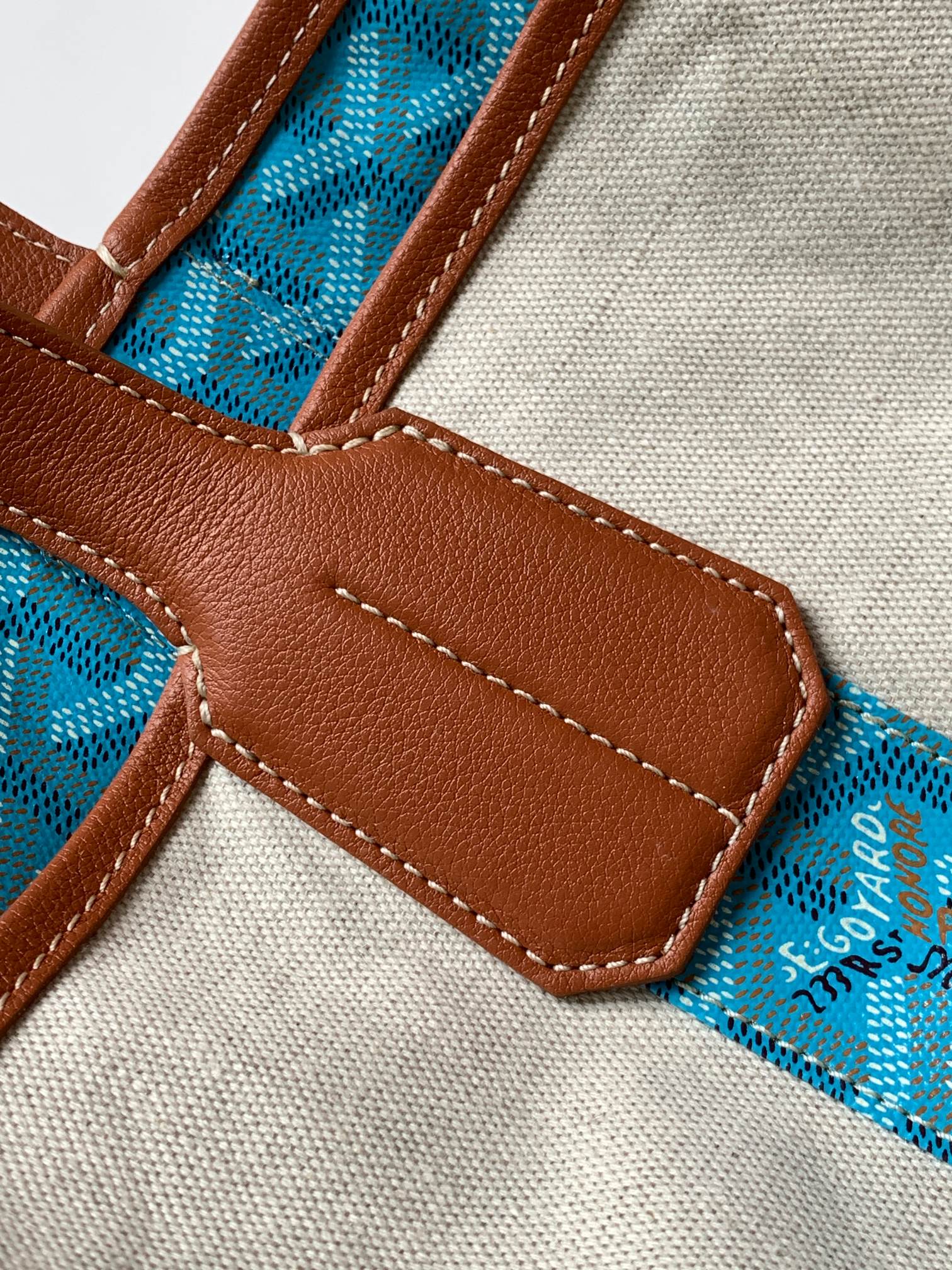Goyard #goyard双面帆布购物袋 帆布本色 湖蓝 双面可用哦～感觉去海边很8⃣ 错