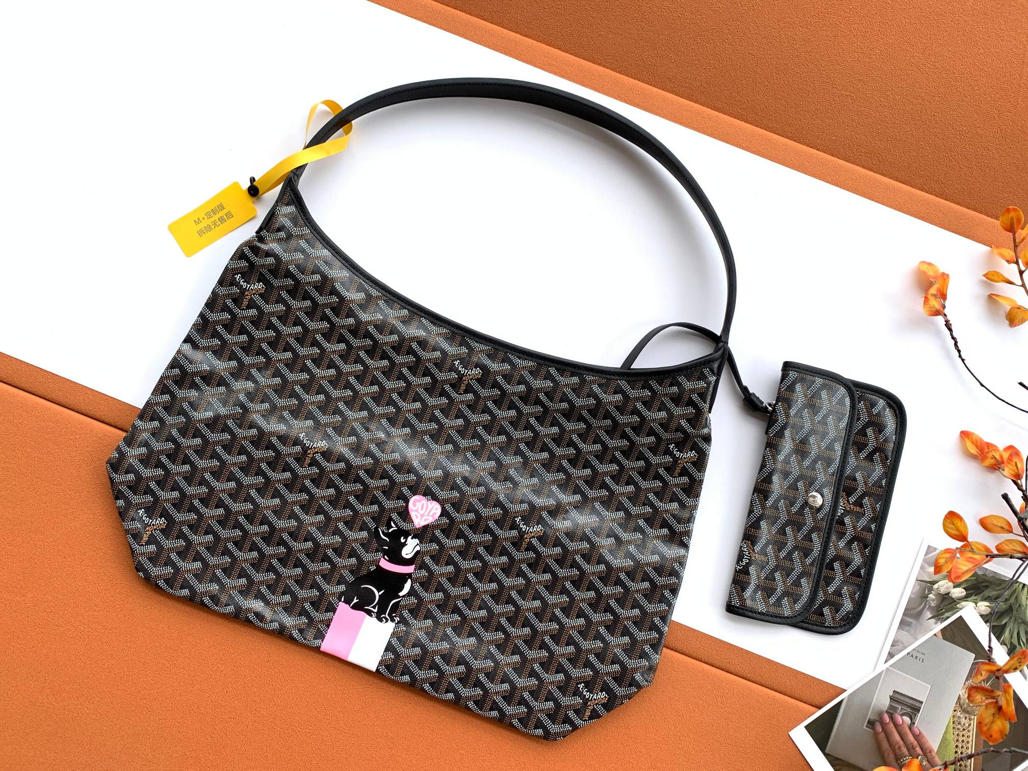 Goyard hobo 帆布包 法斗爱心版 单肩包