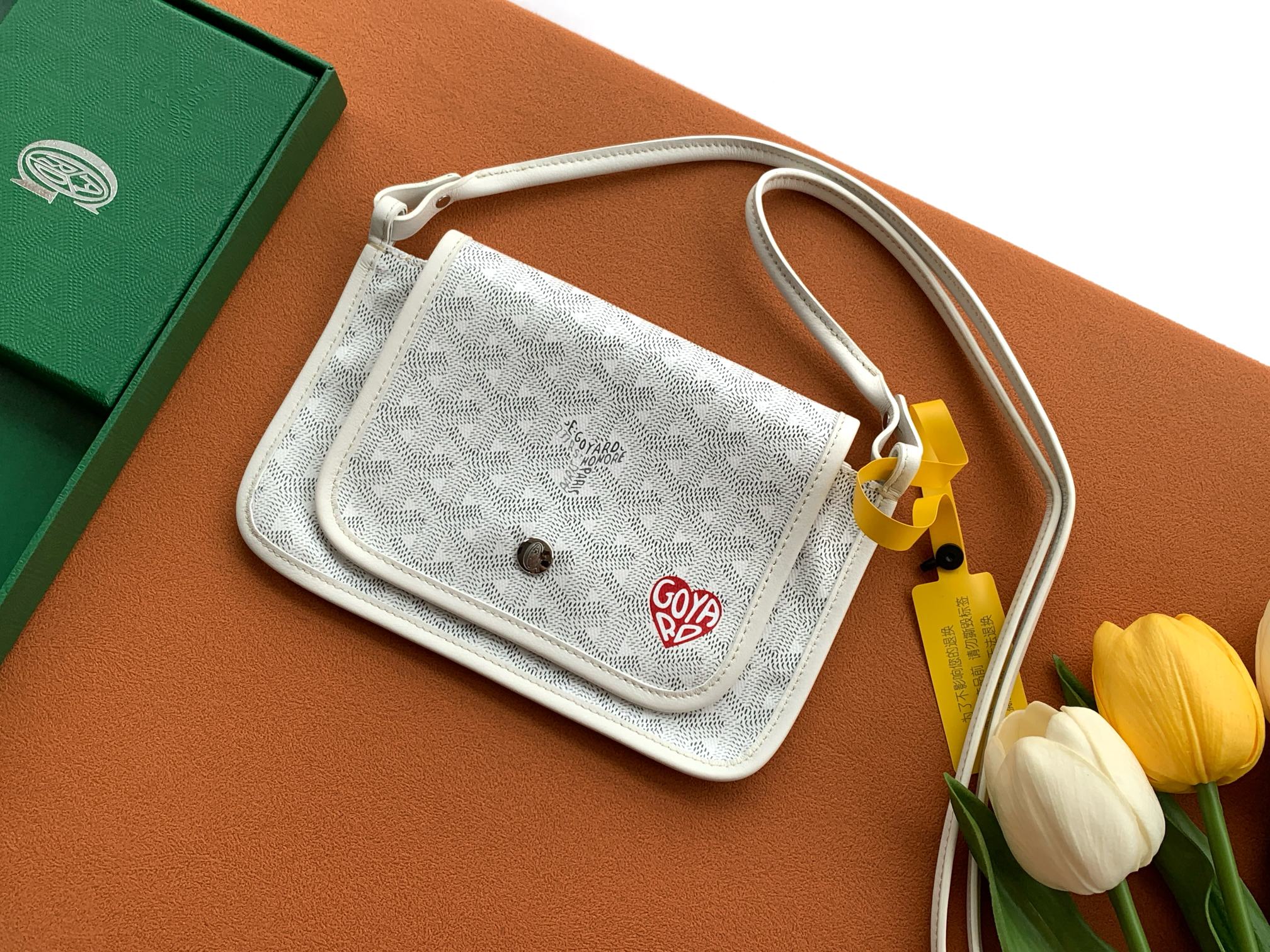 Goyard Plumet three-layer crossbody bag Goyardine Canvas Chevroches Calfskin