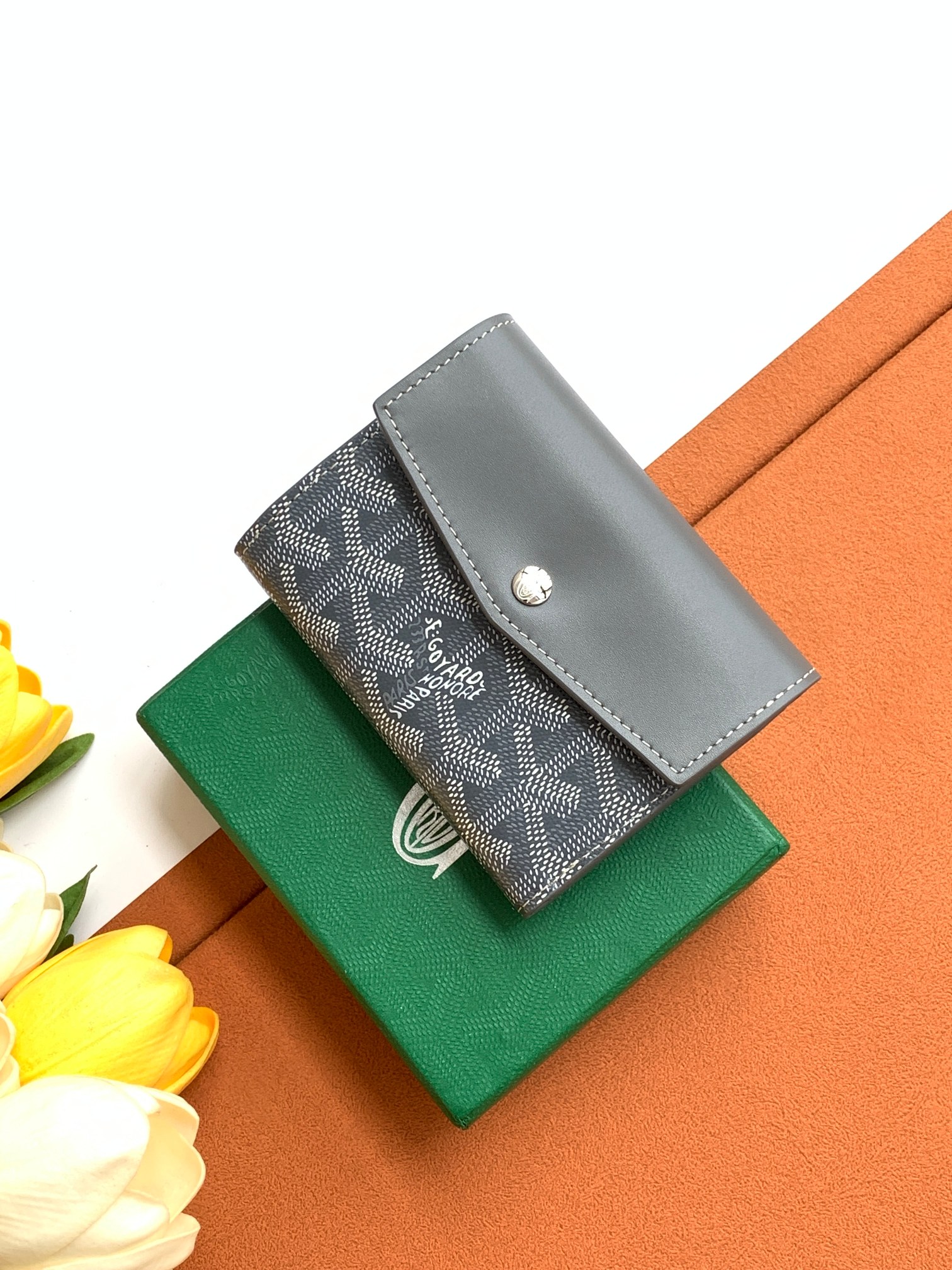 Goyard 三折短夹 山羊皮衬里