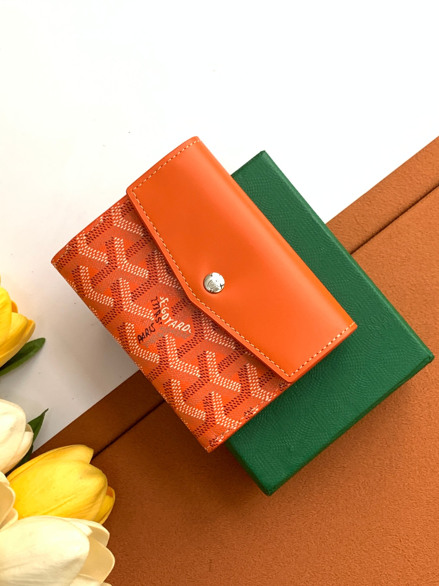 Goyard 三折短夹 山羊皮衬里