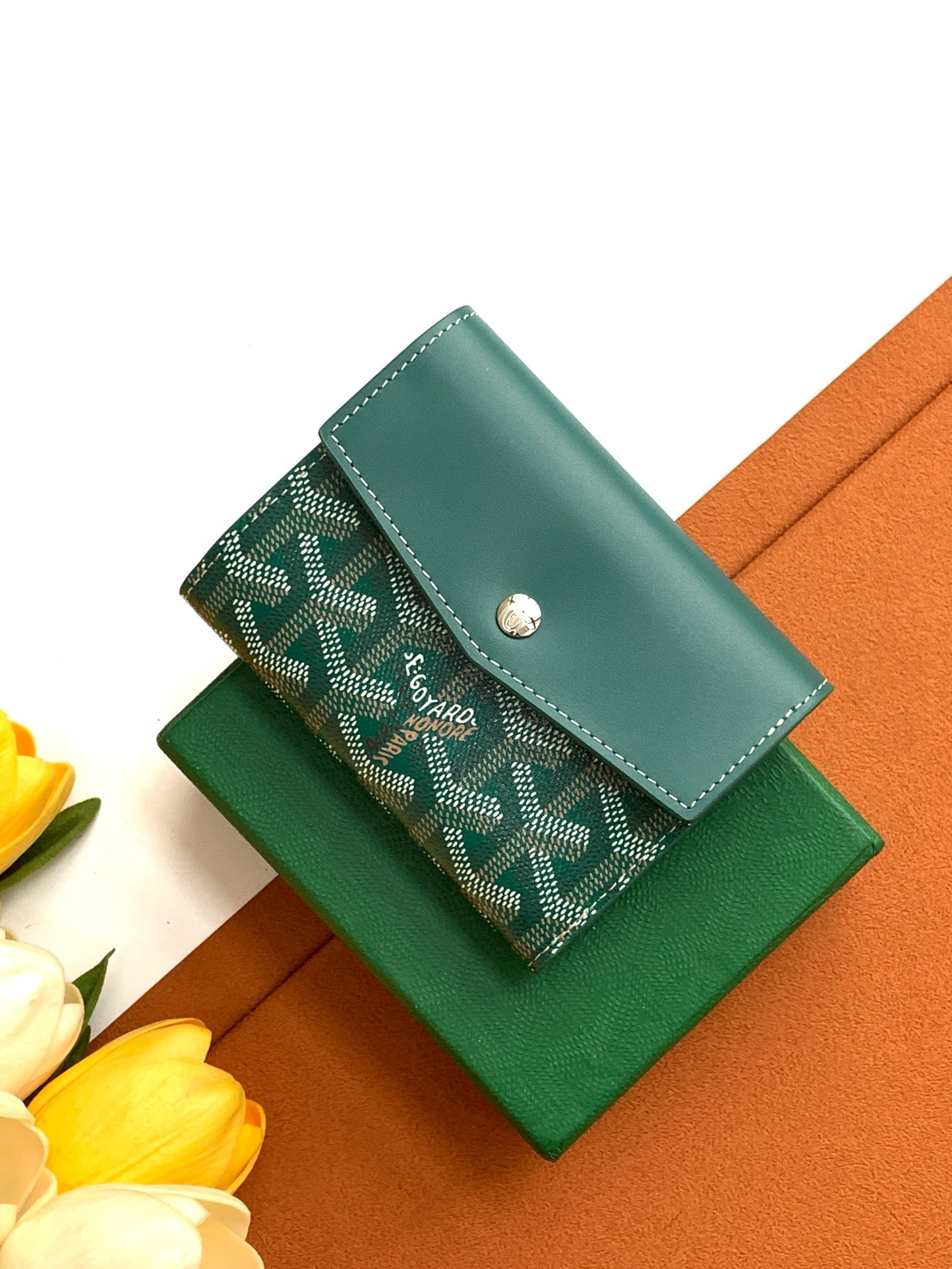 Goyard 三折短夹 山羊皮衬里