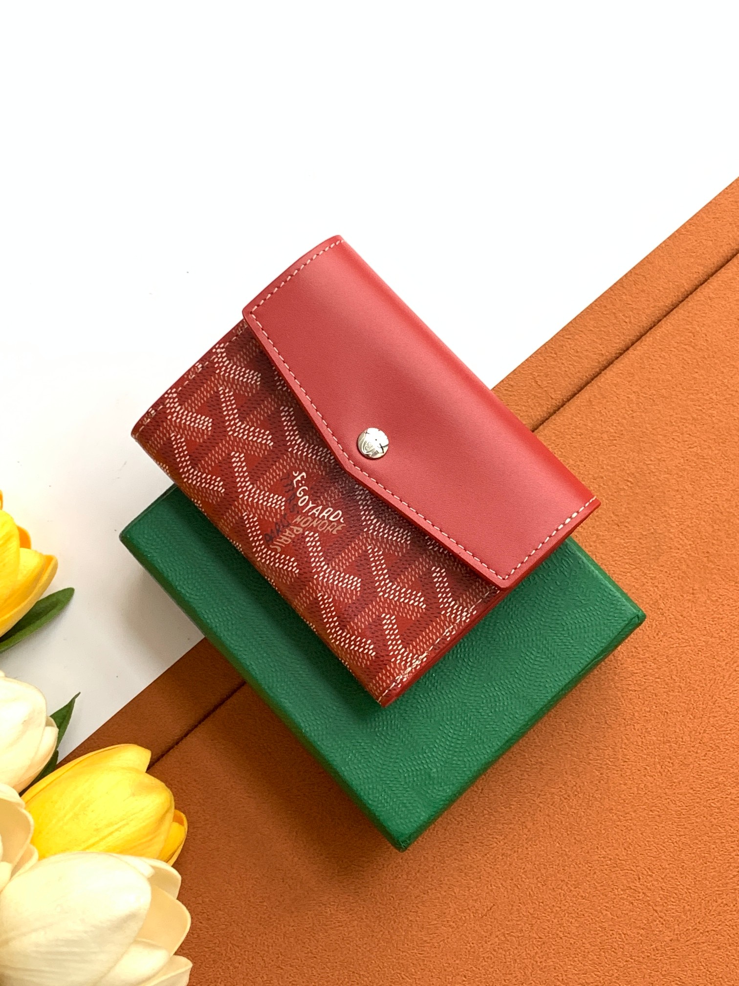 Goyard 三折短夹 山羊皮衬里