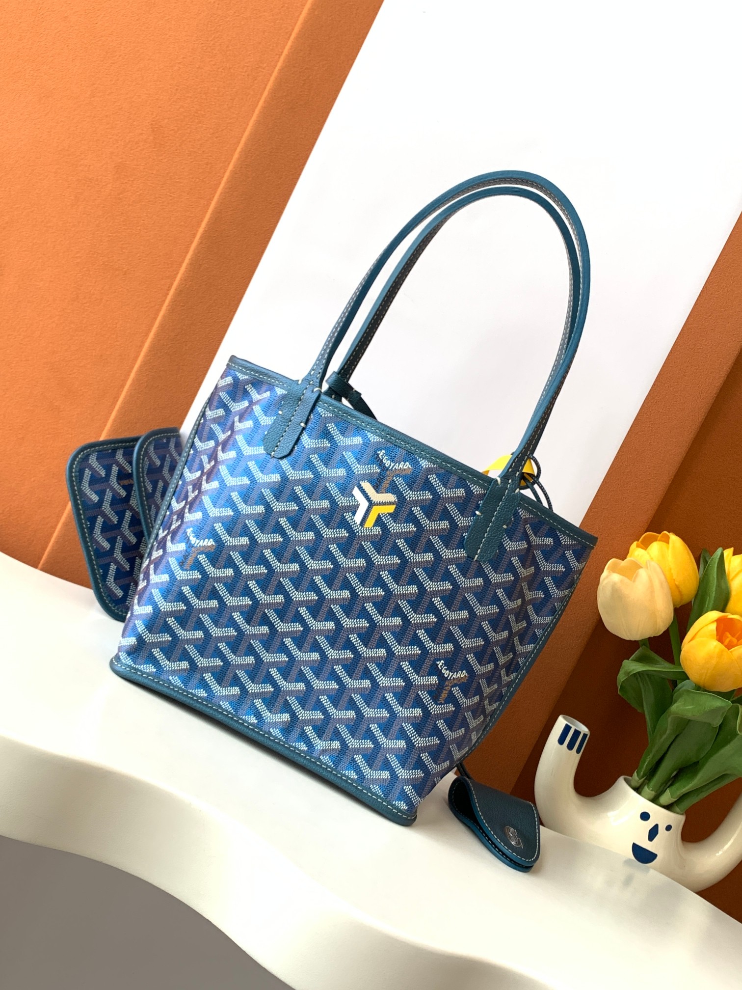 GOYARDINE 帆布 珠光色 托特包 迷你 手提包