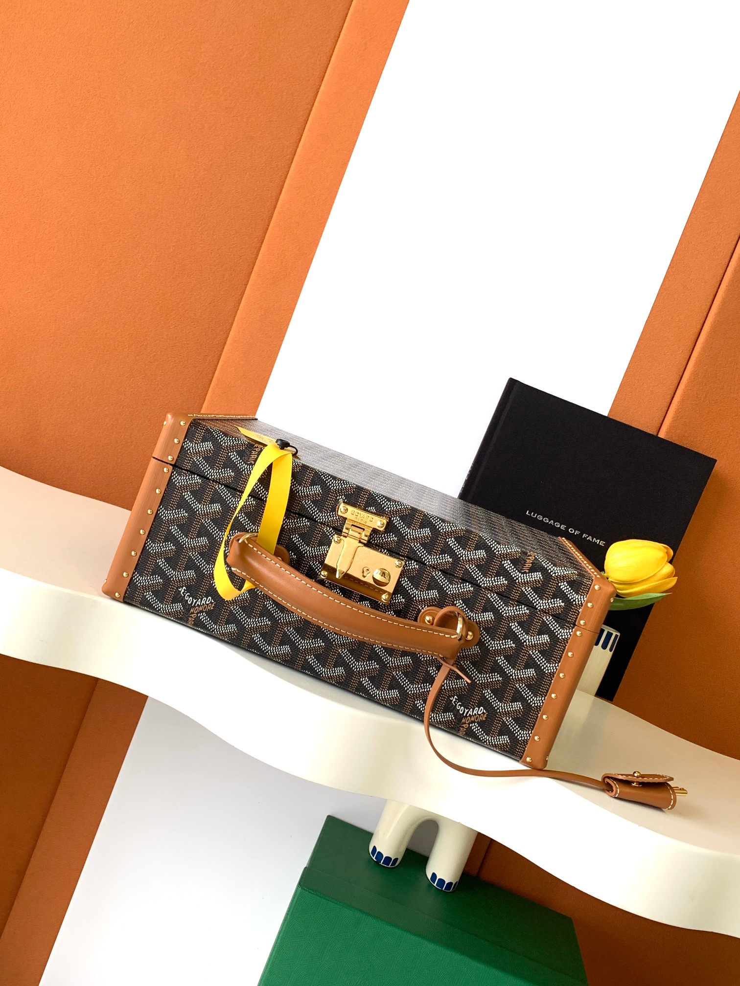Goyard JOUX 8-slot watch case hard trunk leather lining automatic lock
