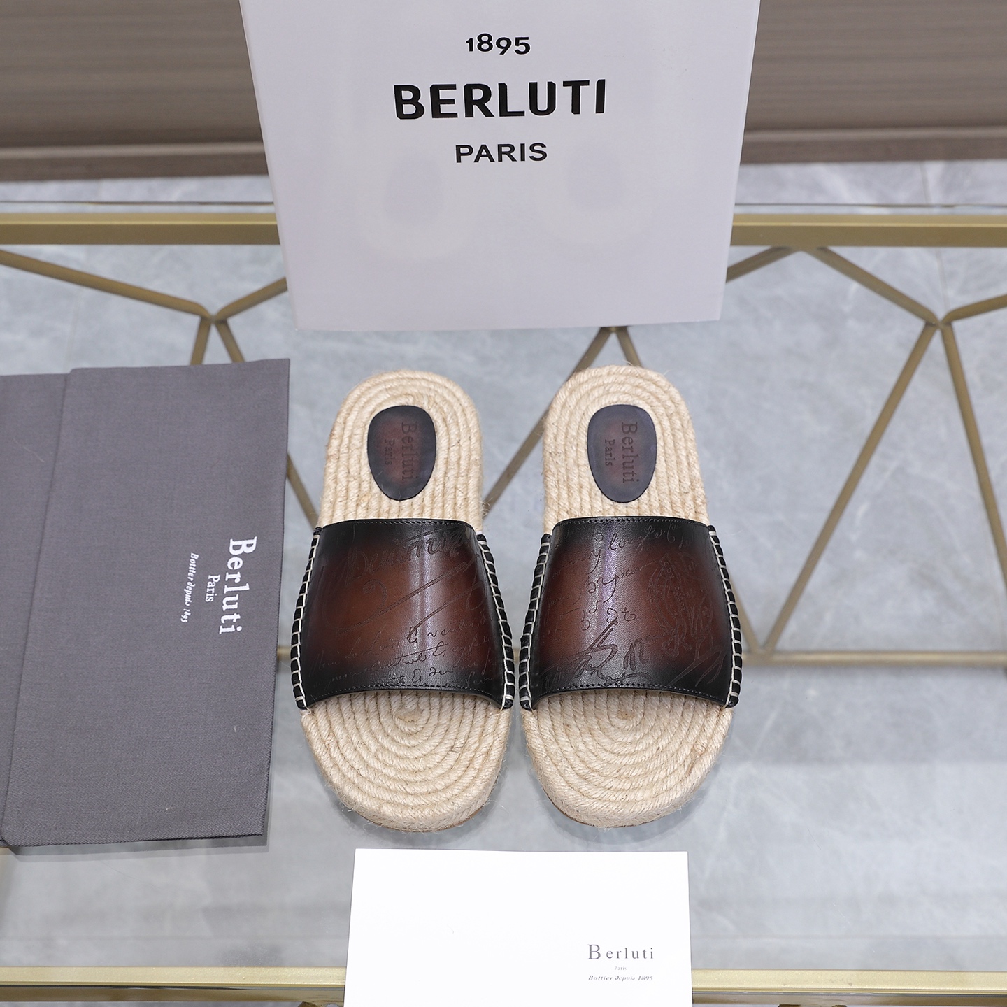 [Berluti] Top @ Talla: 39-45 (38.46.47 se puede personalizar) Berluti, las mejores pantuflas de cuerda de cáñamo para h…