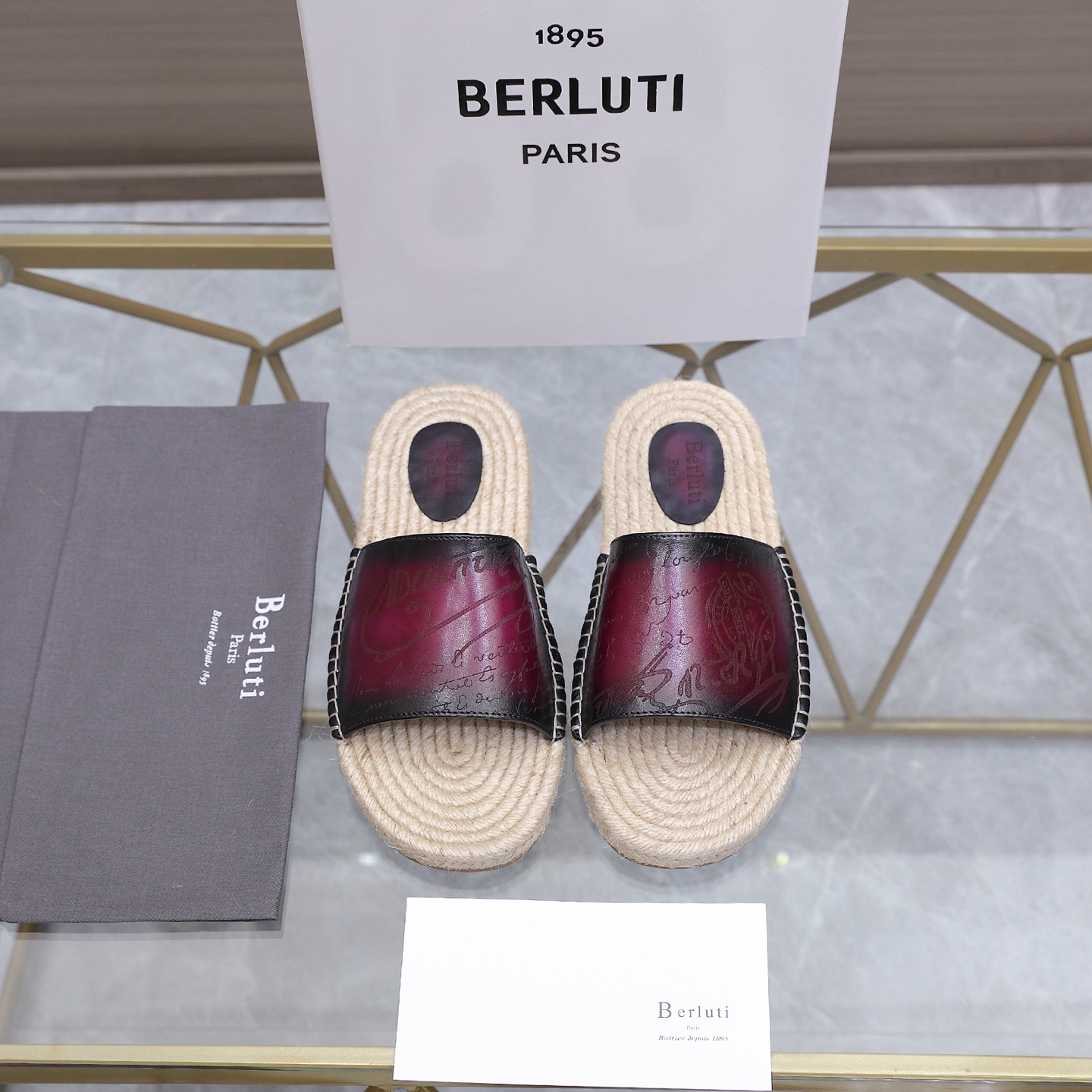[Berluti] Top @ Talla: 39-45 (38.46.47 se puede personalizar) Berluti, las mejores pantuflas de cuerda de cáñamo para h…