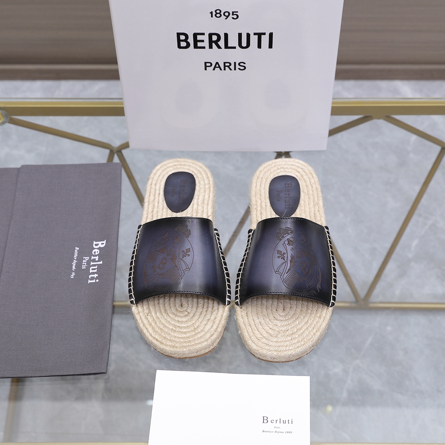 [Berluti] Top @ Talla: 39-45 (38.46.47 se puede personalizar) Berluti, las mejores pantuflas de cuerda de cáñamo para h…