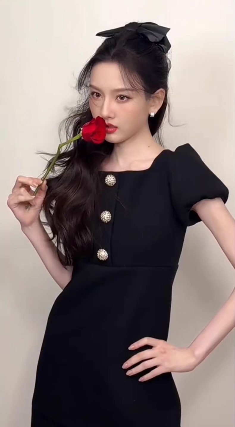 Elegant Wool Little Black Dress with Czech Crystal Buttons & Silk Lining 4 i1755938056356 6888 0 4