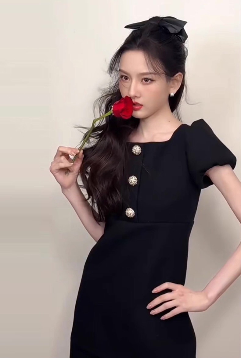 Elegant Wool Little Black Dress with Czech Crystal Buttons & Silk Lining 3 i1755938057179 8175 0 3