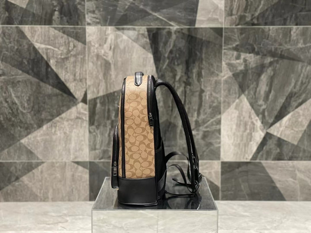 COA クラシック ETHAN ダブルリュックサック - ブラウンモノグラム