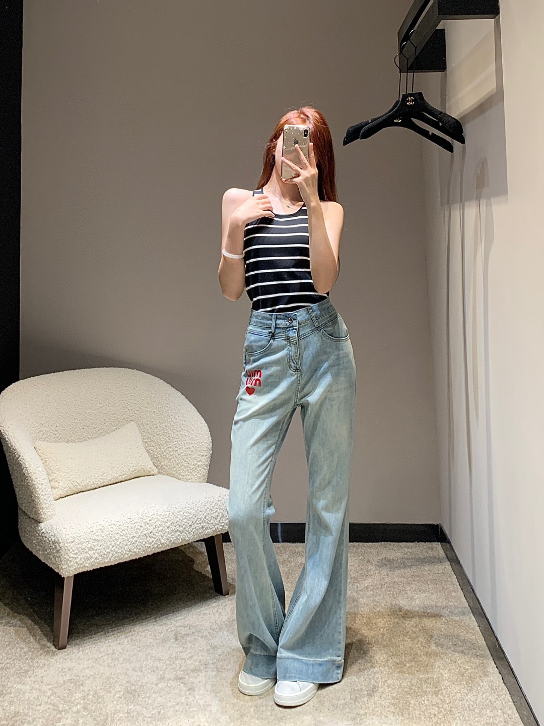 MiuMiu Clothing Jeans Red Printing Cotton Denim Spring/Summer Collection