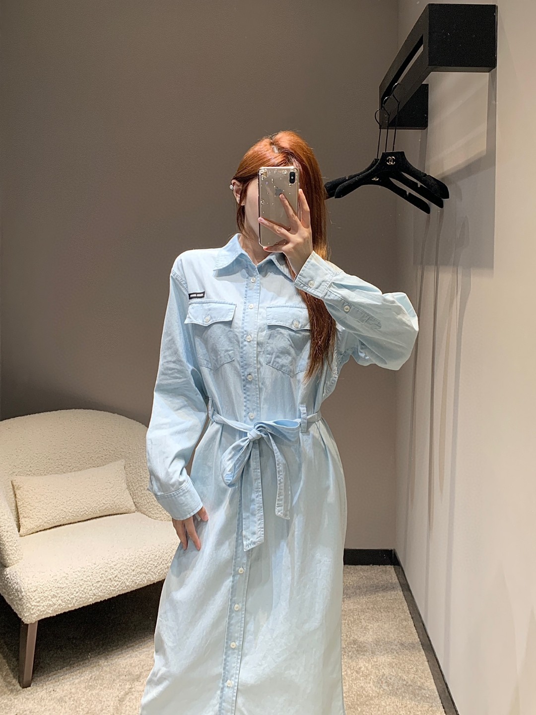 MiuMiu Clothing Shirts & Blouses Blue Light Cotton Denim Spring/Summer Collection