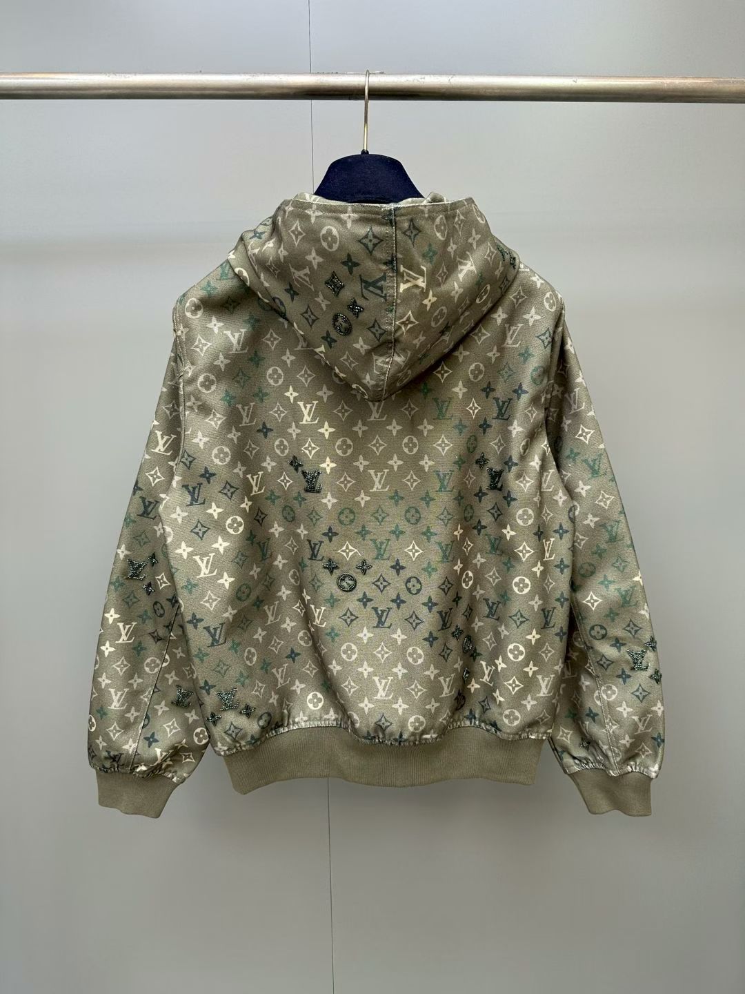 LV Khaki Monogram Hooded Jacket