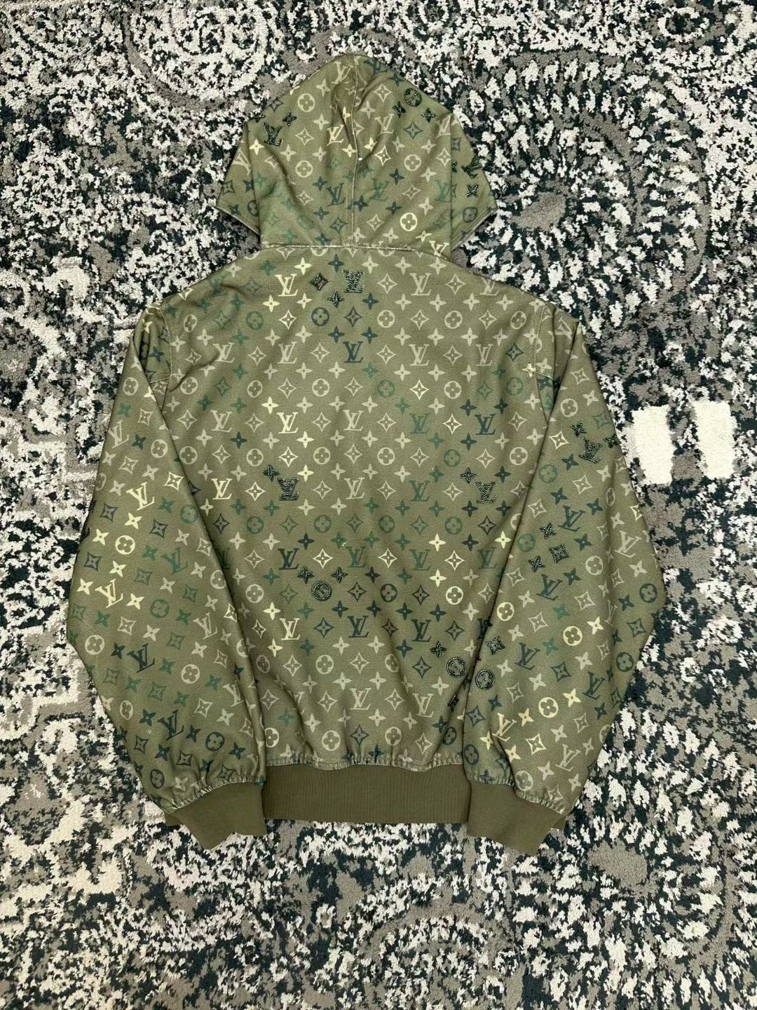 LV Khaki Monogram Hooded Jacket